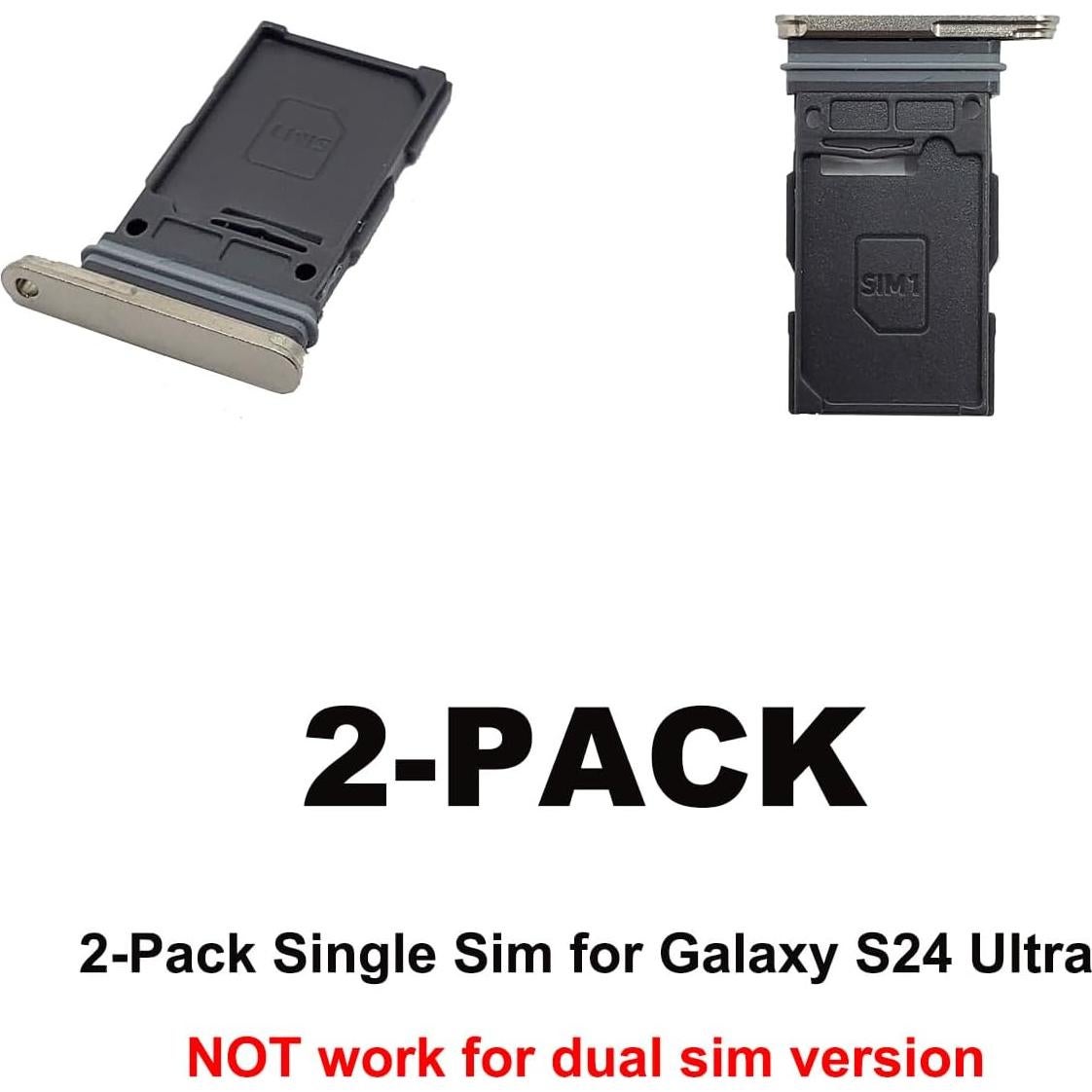 Bandeja de Tarjeta SIM Individual BATLABB para Galaxy S24 Ultra - 2 Pcs Violeta Titanio