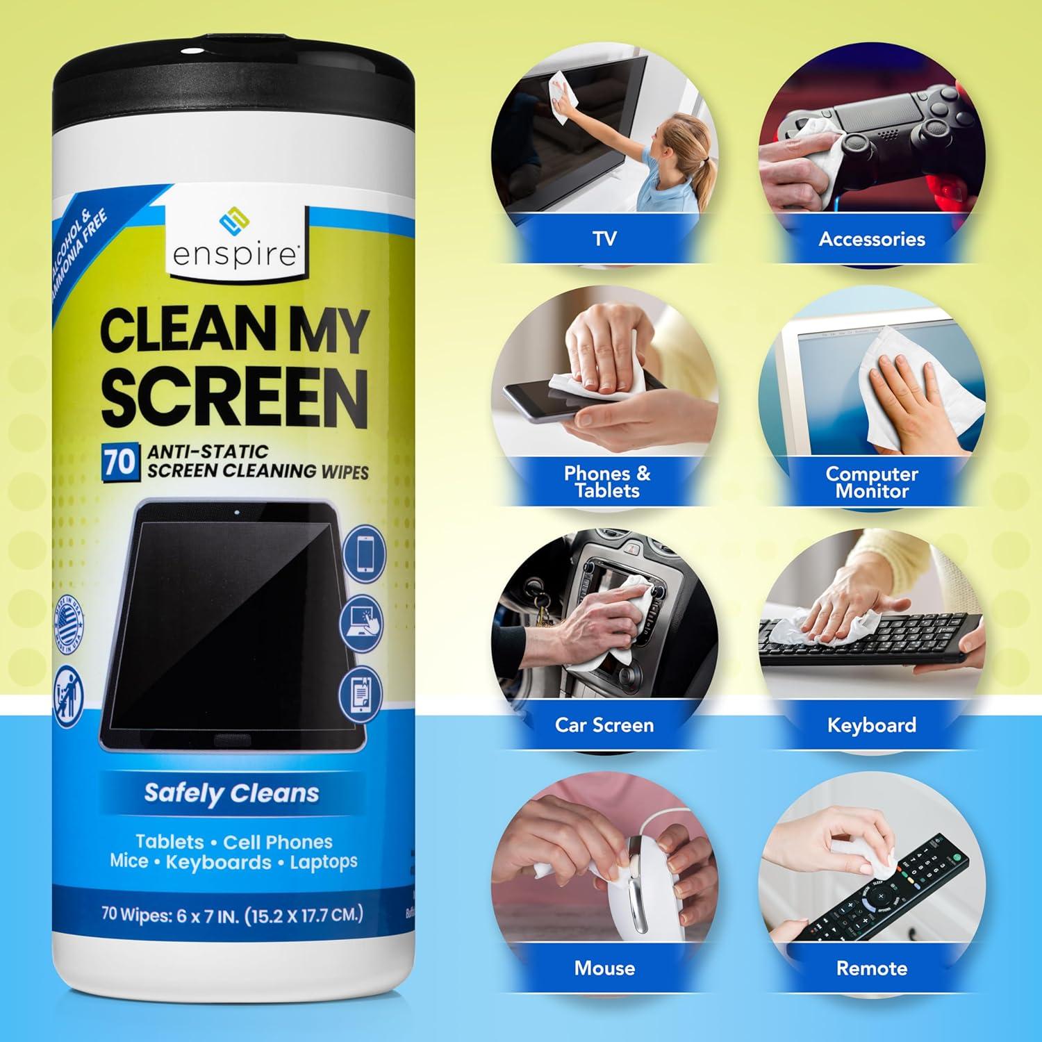 Toallitas de Limpieza Antiestáticas Enspire 70 Unidades 15.24x17.78cm