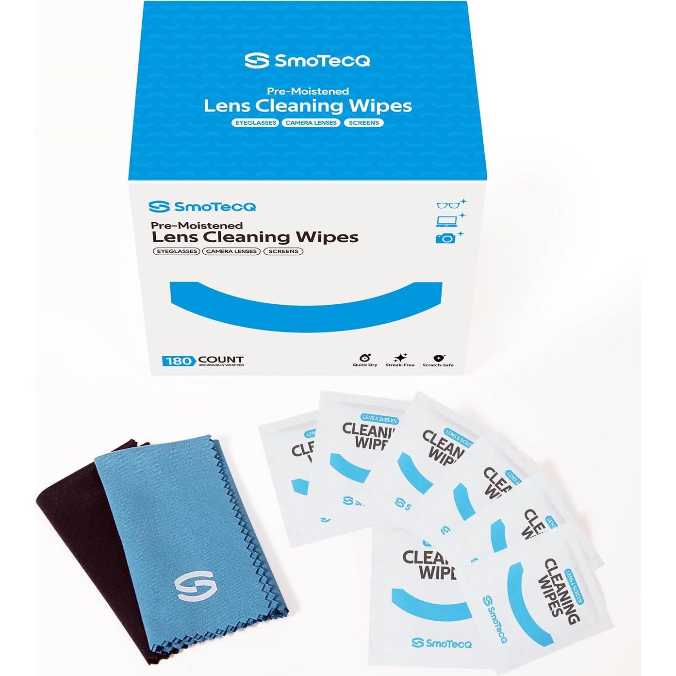 Toallitas de Limpieza SmoTecQ 180 Unidades + 2 Paños Microfibra