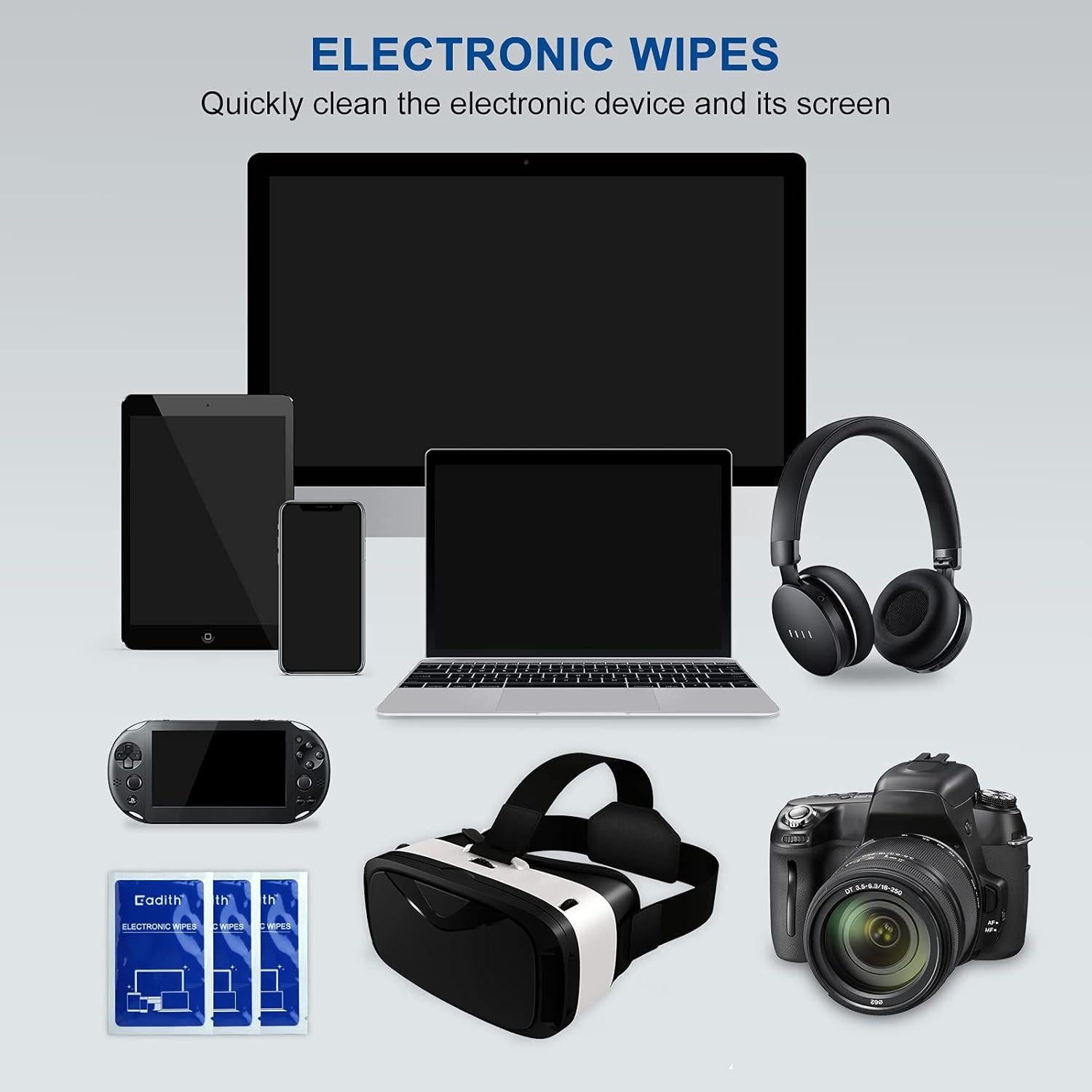 Toallitas Limpiadoras de Pantallas Cadith - 40PCS 20.32x17.78cm