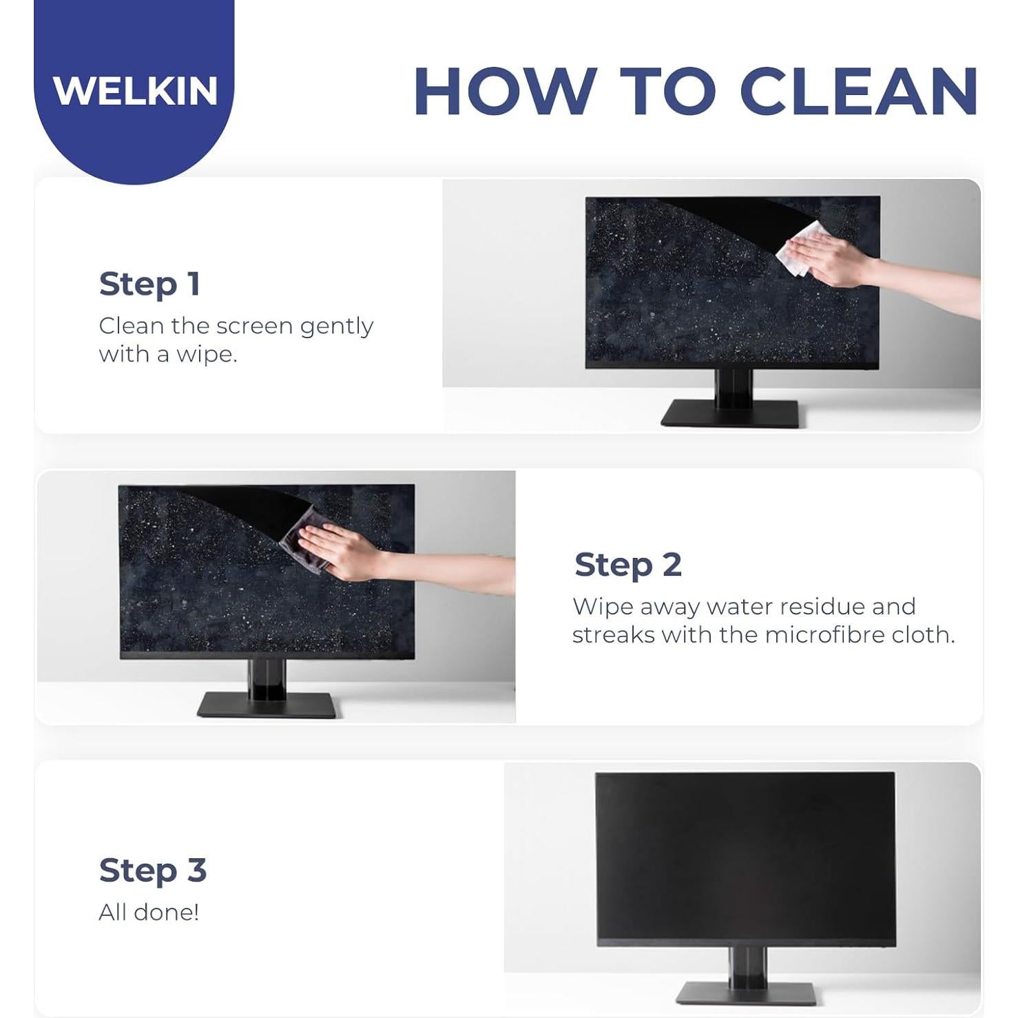 Toallitas de Limpieza WELKIN 80 Pcs - Sin Rayas y No Tóxicas