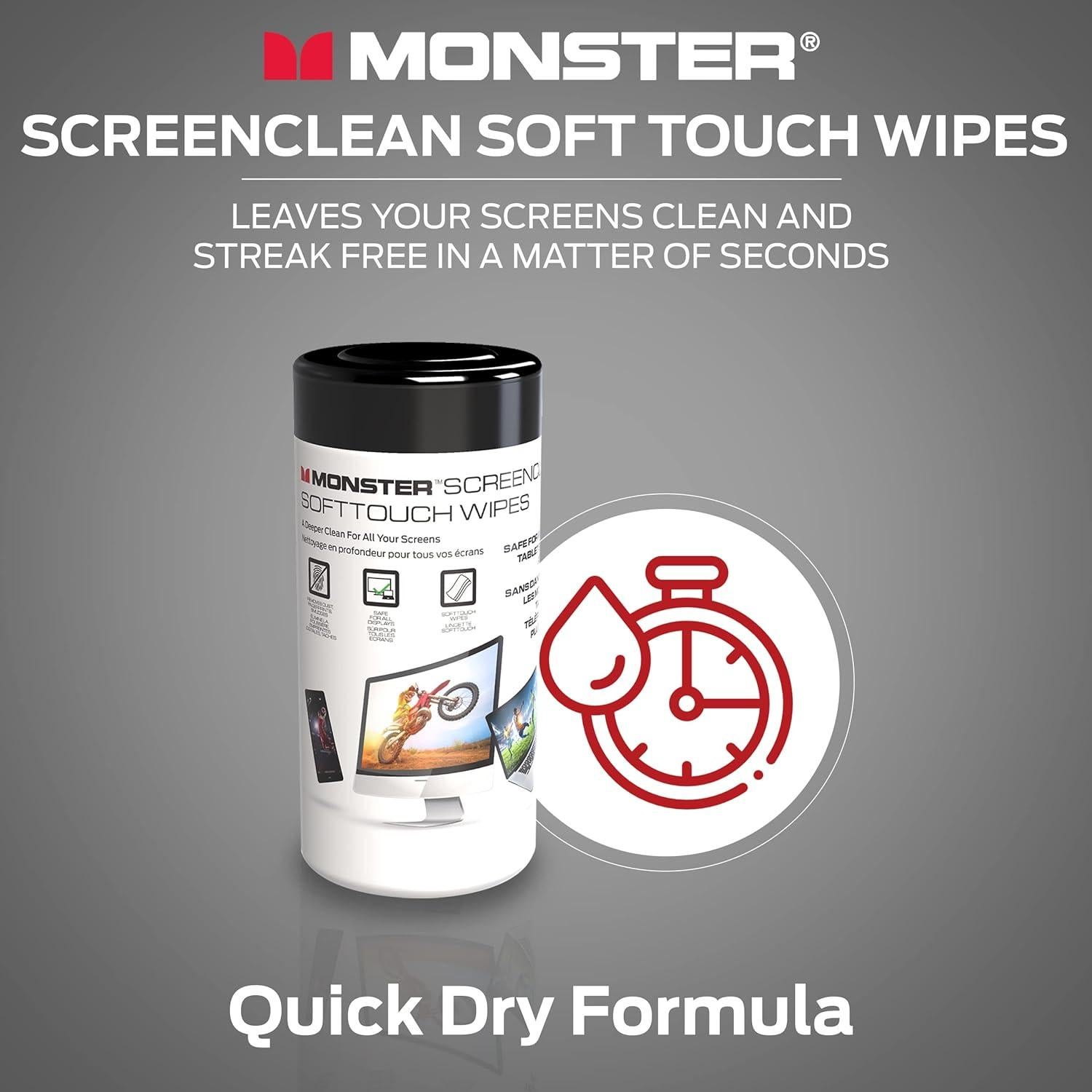 Toallitas Limpiadoras de Pantallas Monster 70 Unidades