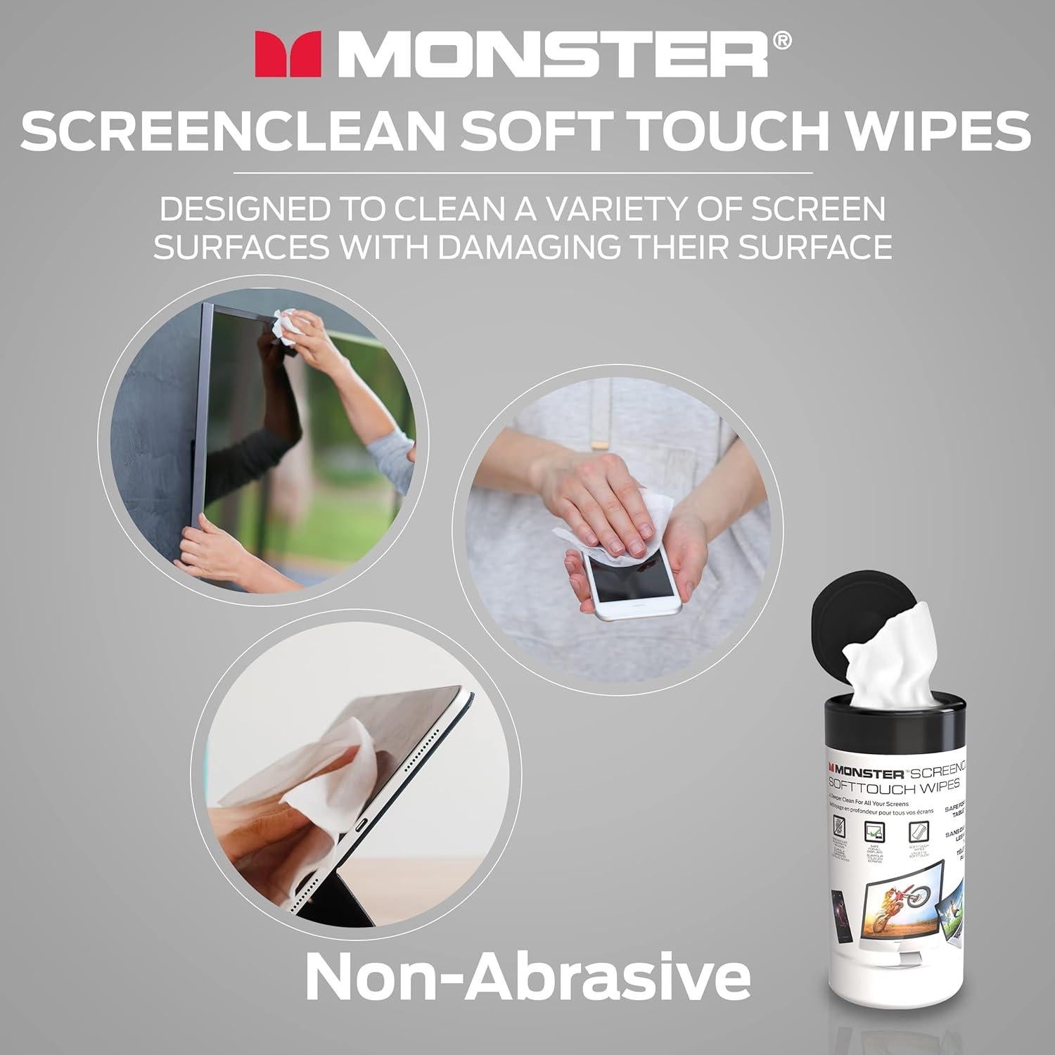 Toallitas Limpiadoras de Pantallas Monster 70 Unidades