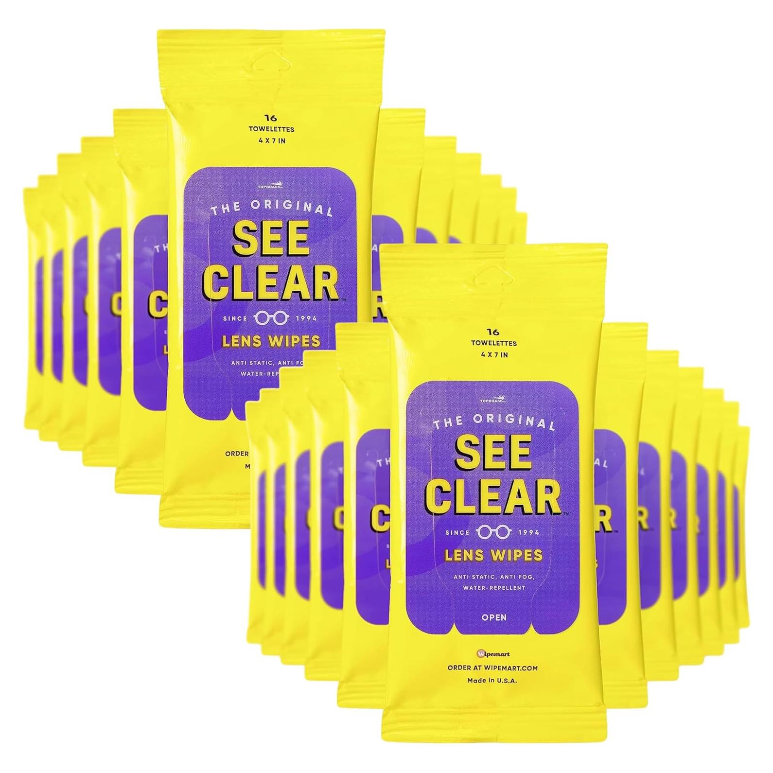 Toallitas de limpieza Wipemart See Clear - 24 paquetes de 16