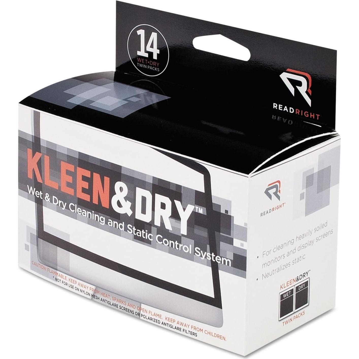 Limpiador de Pantallas Read Right Kleen & Dry 14 Toallitas