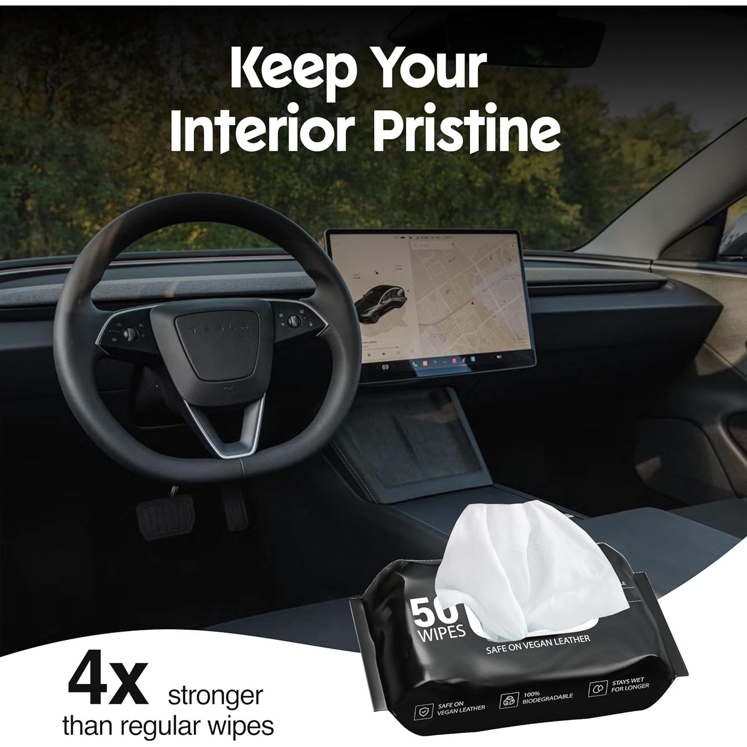 Toallitas de limpieza interior Tesla XL - 50 unidades - TesLiner