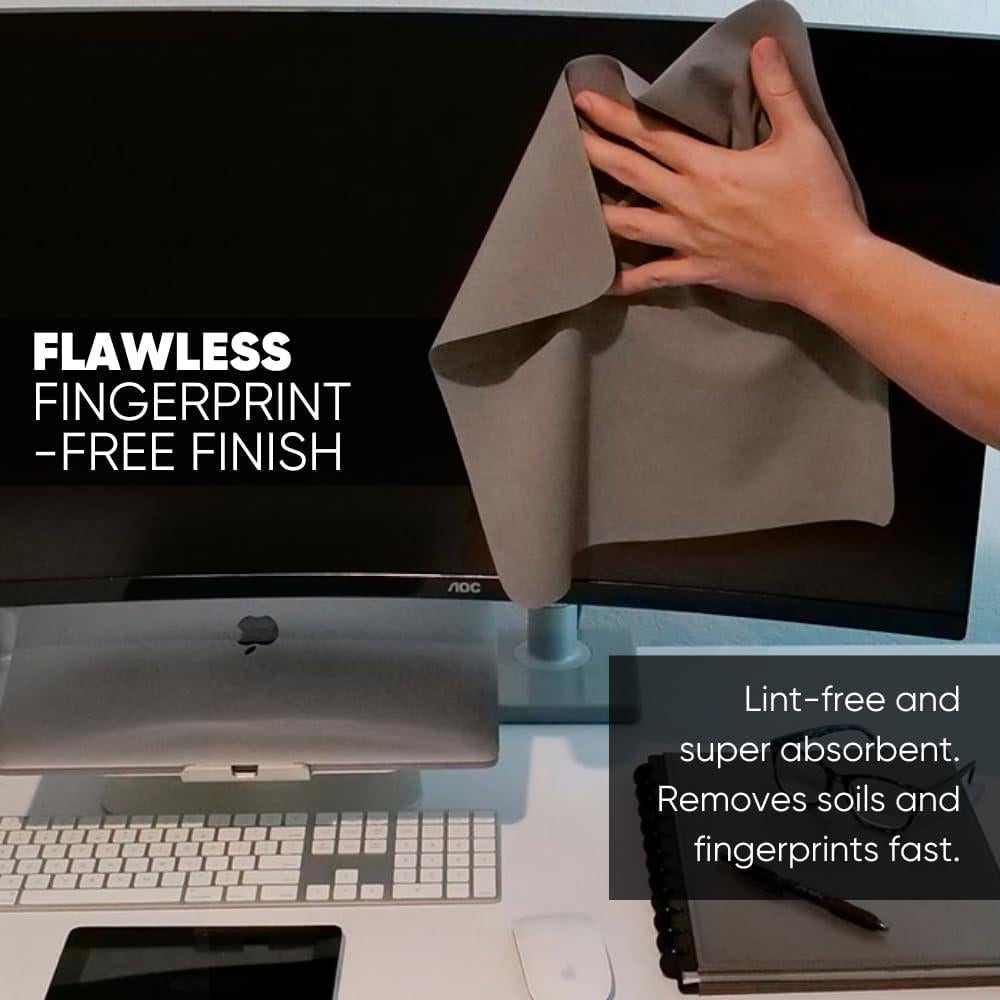 Paño de limpieza Microfiber Wholesale 14x14 gris 3pk