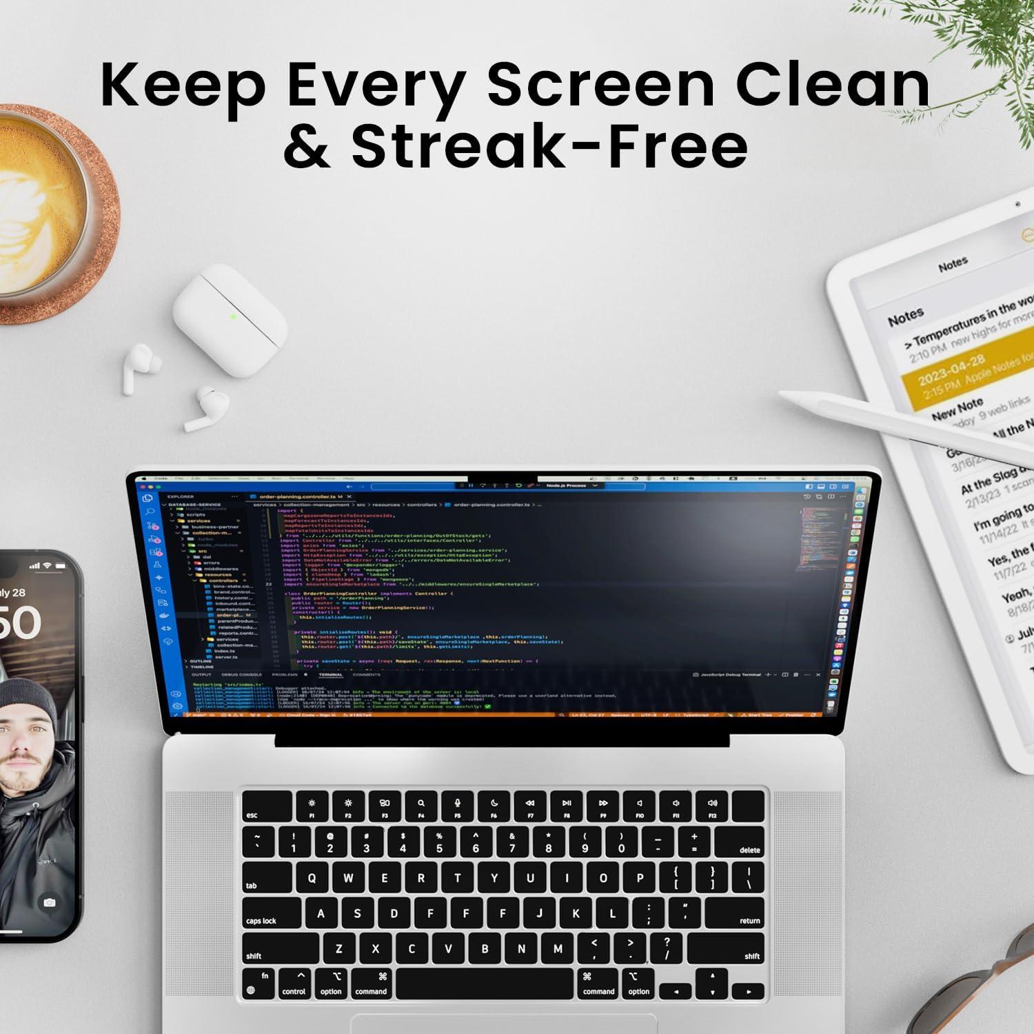 Limpiador de Pantallas EVEO 306g con Paño Microfibra - Sin Rayas