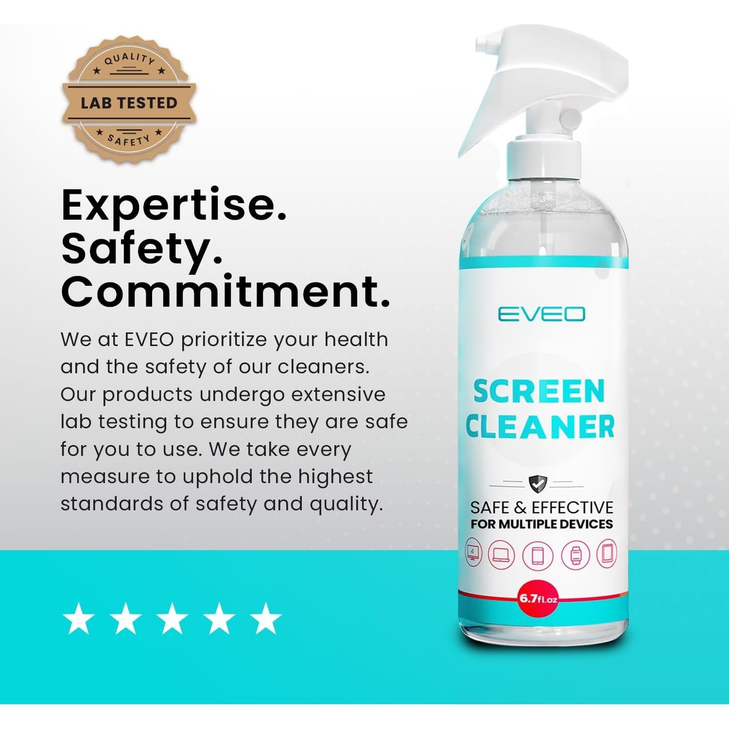 Limpiador de Pantallas EVEO 306g con Paño Microfibra - Sin Rayas