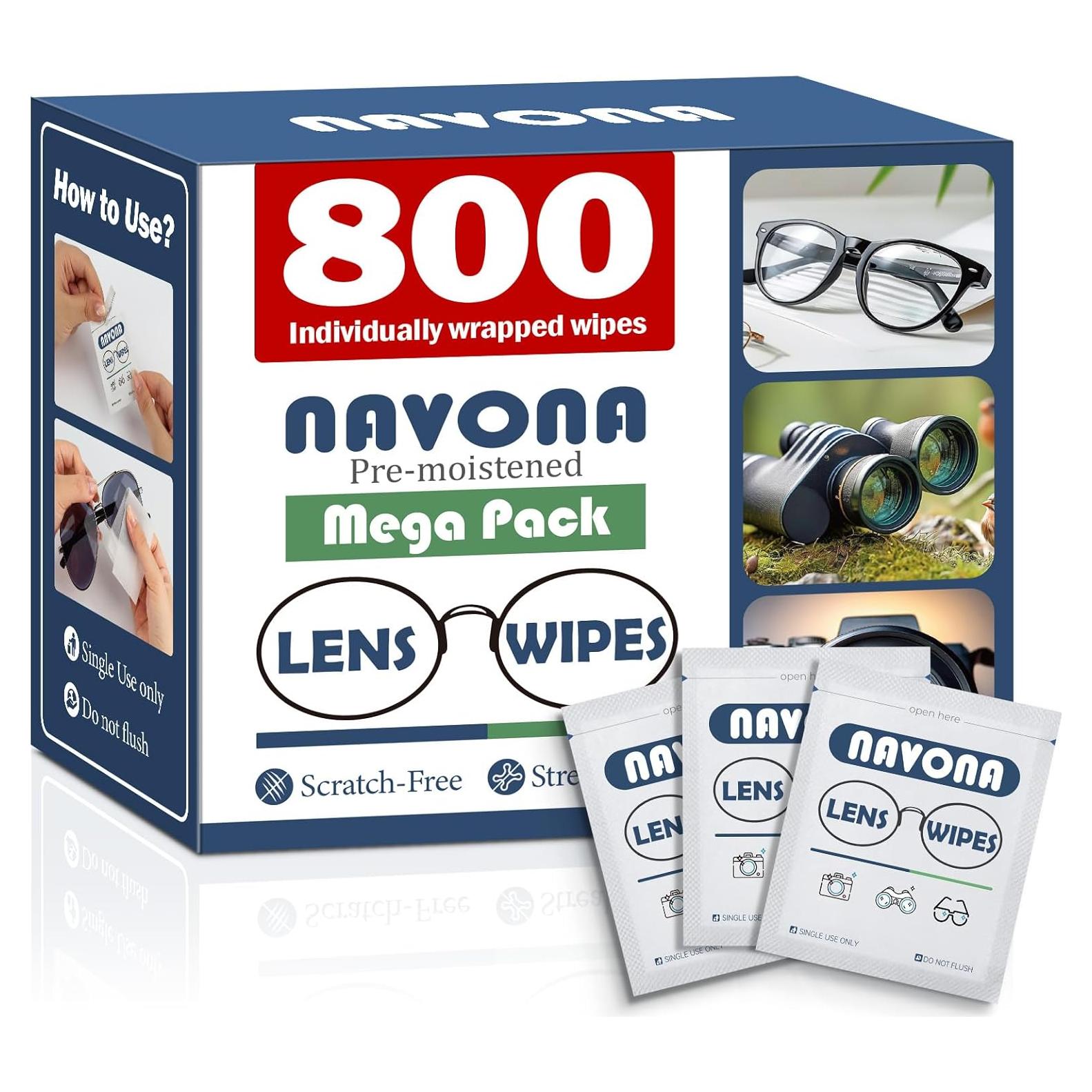 Toallitas Limpiadoras de Gafas Navona - 800 Piezas Prehumedecidas