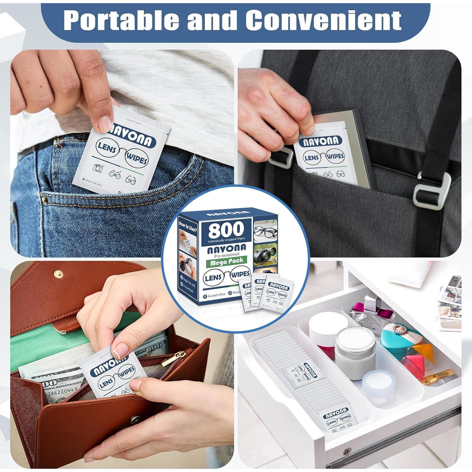 Toallitas Limpiadoras de Gafas Navona - 800 Piezas Prehumedecidas