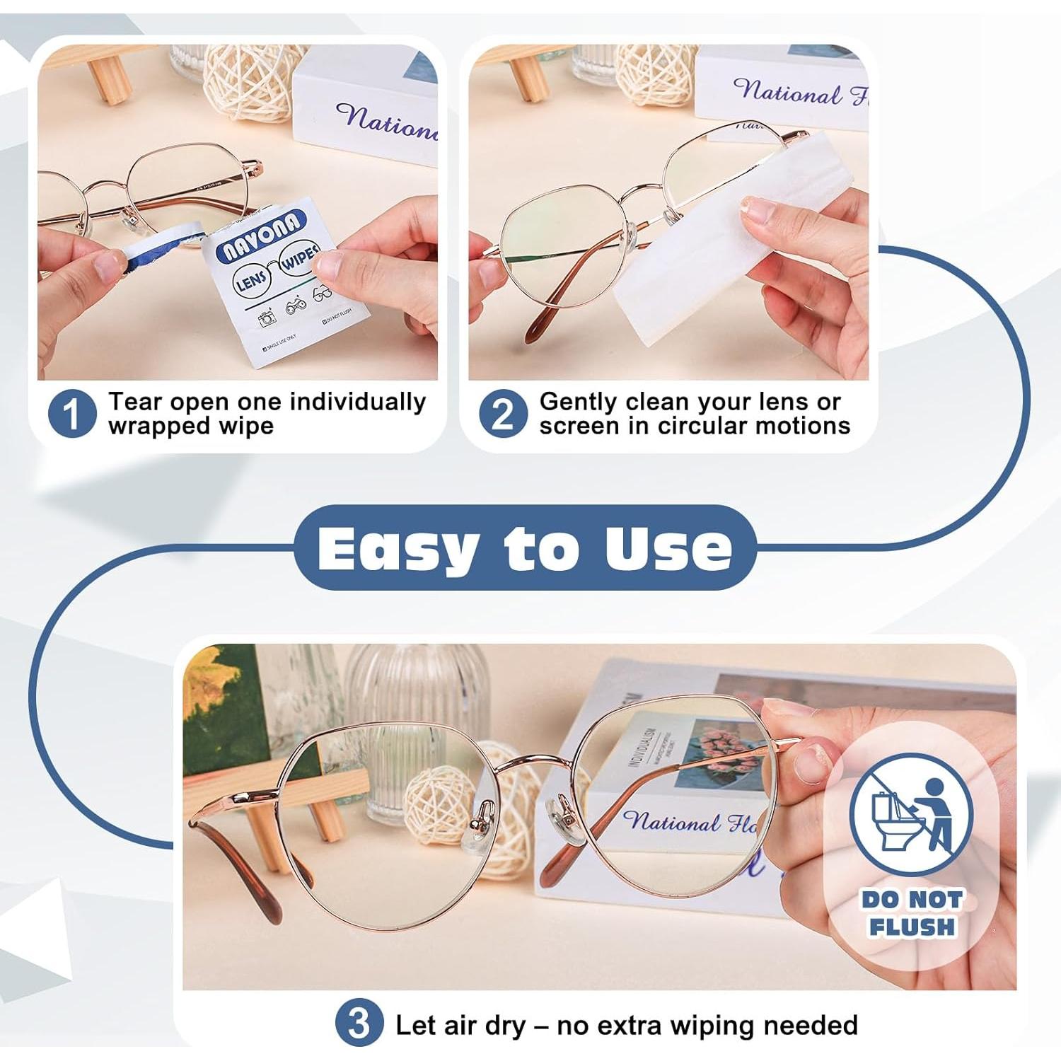 Toallitas Limpiadoras de Gafas Navona - 800 Piezas Prehumedecidas