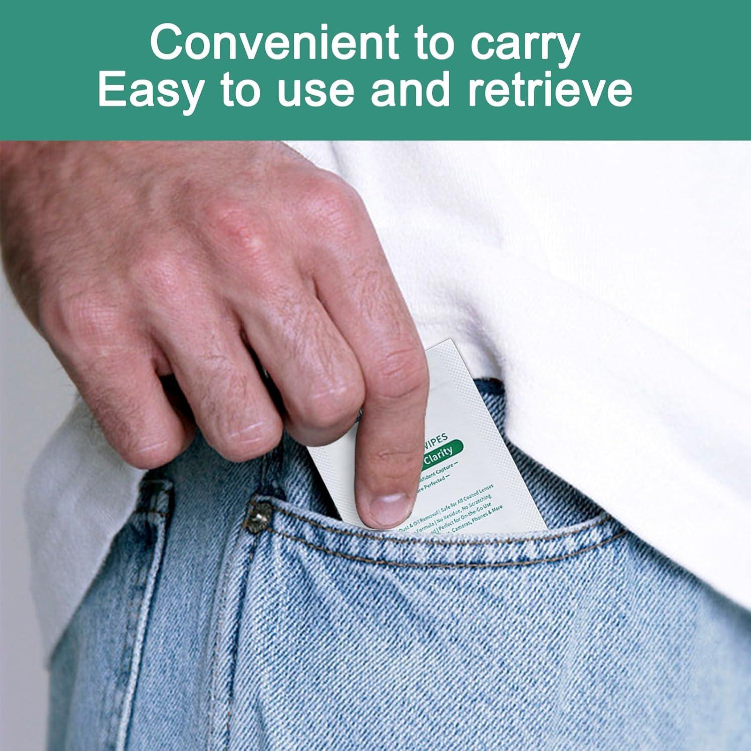 Toallitas para Lentes DINGCAIDC 200 Unidades Blancas Portátiles