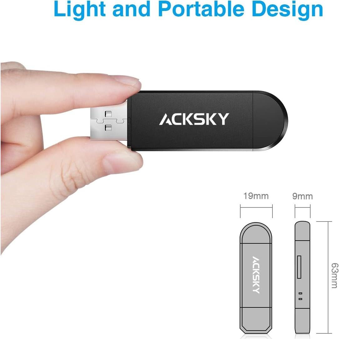 Lector de Tarjetas SD 3-en-1 ACKSKY USB-C/USB-A/Micro USB