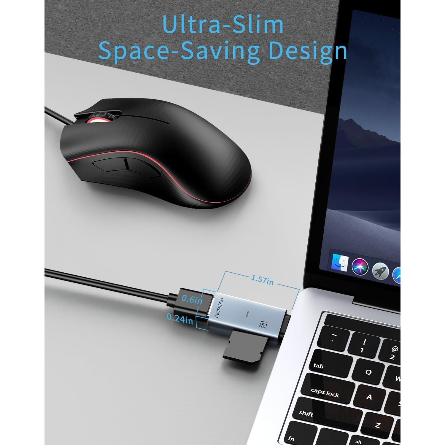 2 Pack USB C TF Card Reader & USB 3.0 Adapter, Dual-Slot Type-C OTG Reader for SD/SDXC/SDHC/MMC & Micro TF Cards USB-A Converter Compatible with iPhone 16/15, iPad Pro, MacBook, Samsung Galaxy S25/S24