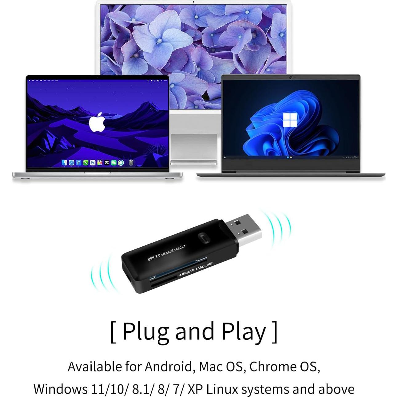 Lector de Tarjetas SD USB 3.0 Jahovans X - Negro