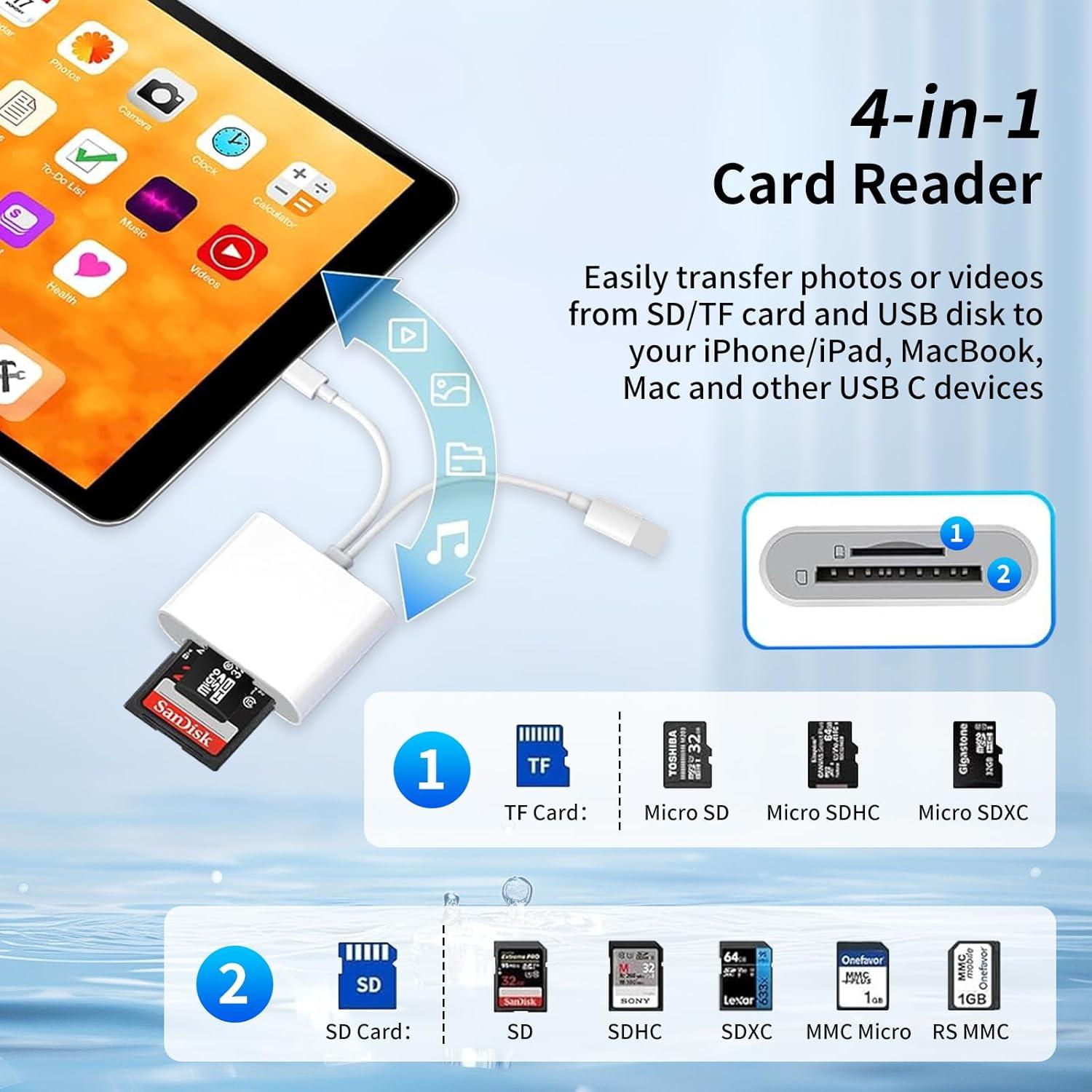 Lector de Tarjetas SD DERSUR USB-C y Lightning 2 en 1