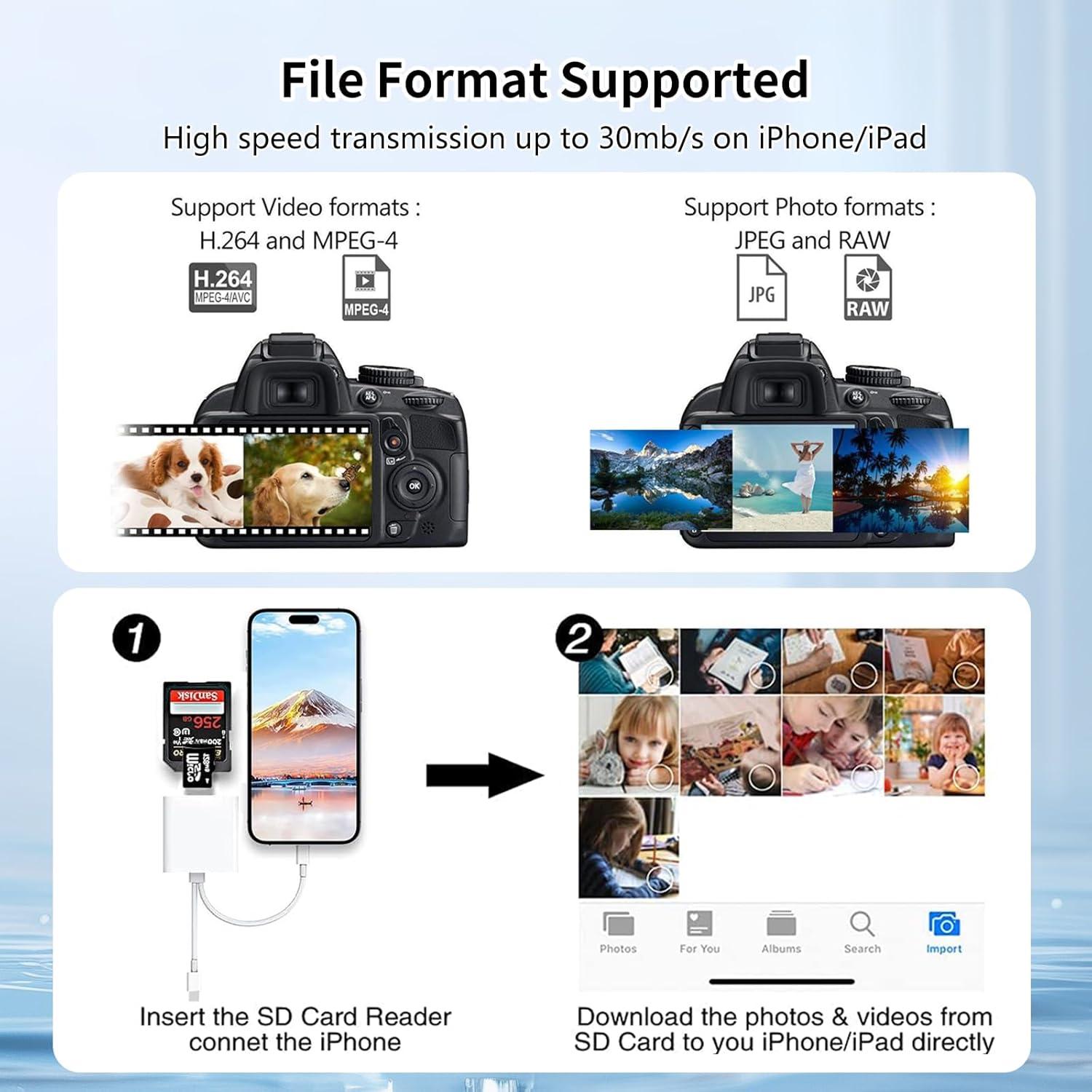 Lector de Tarjetas SD DERSUR USB-C y Lightning 2 en 1