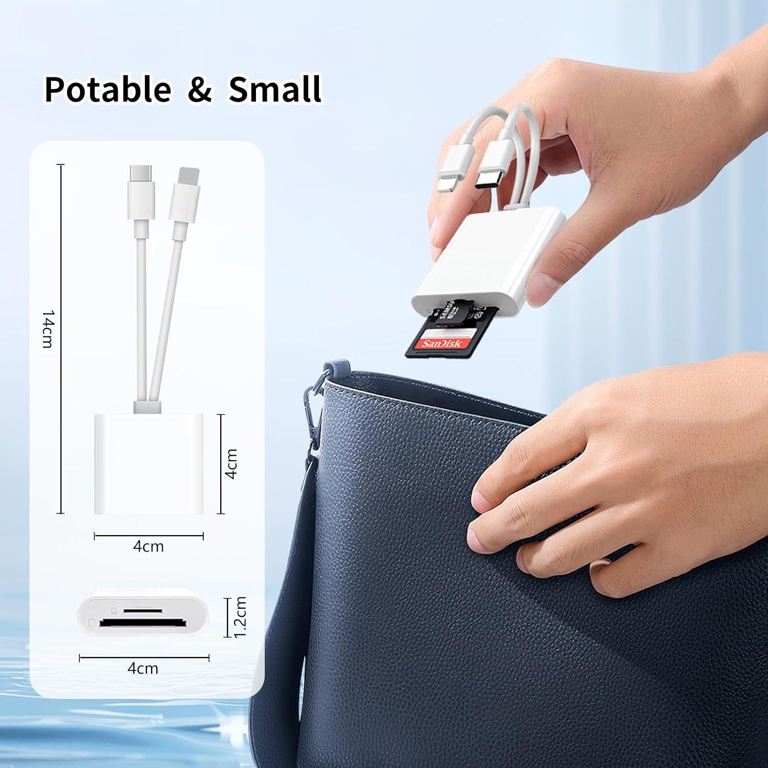 Lector de Tarjetas SD DERSUR USB-C y Lightning 2 en 1