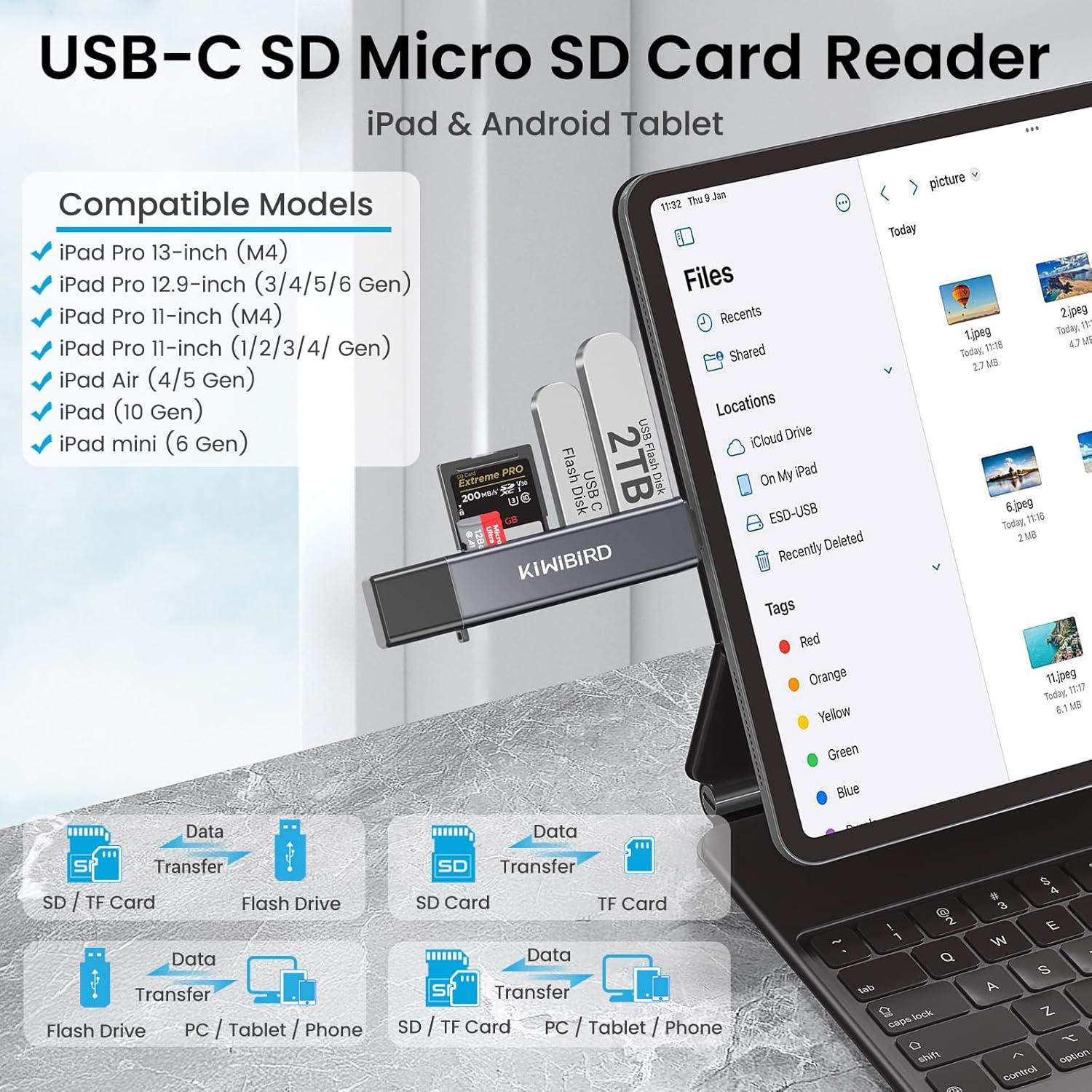 Lector de Tarjetas SD USB 3.0 KiWiBiRD SG-039G 4-en-1