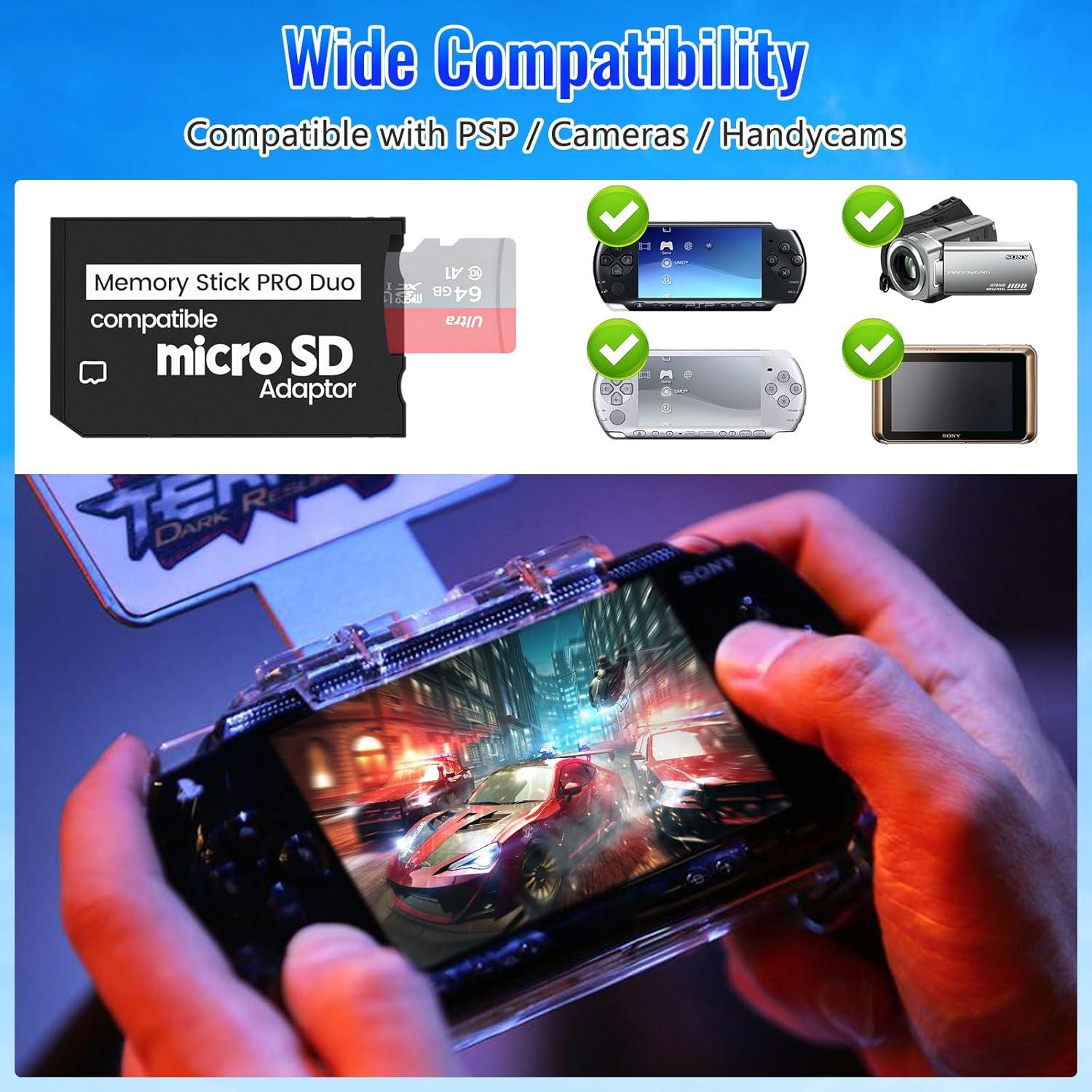 Adaptador de Memoria Stick PRO Duo INDMEM - 2 Paquetes Micro SD