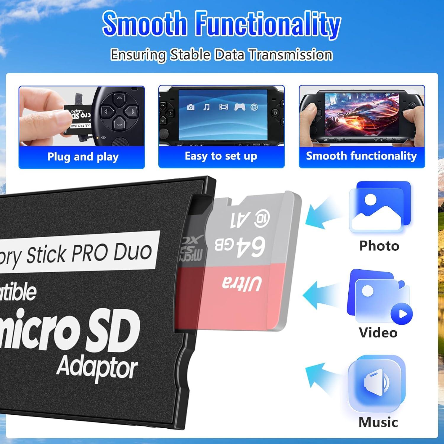 Adaptador de Memoria Stick PRO Duo INDMEM - 2 Paquetes Micro SD