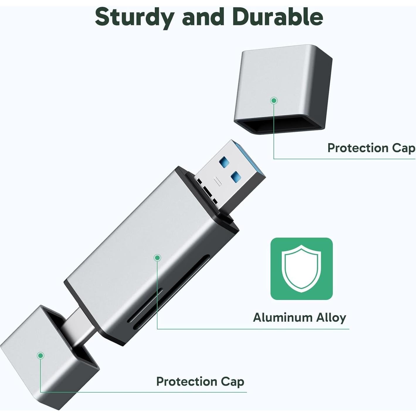 Lector de Tarjeta SD AKASO USB 3.0 Tipo C - 32g, Gris