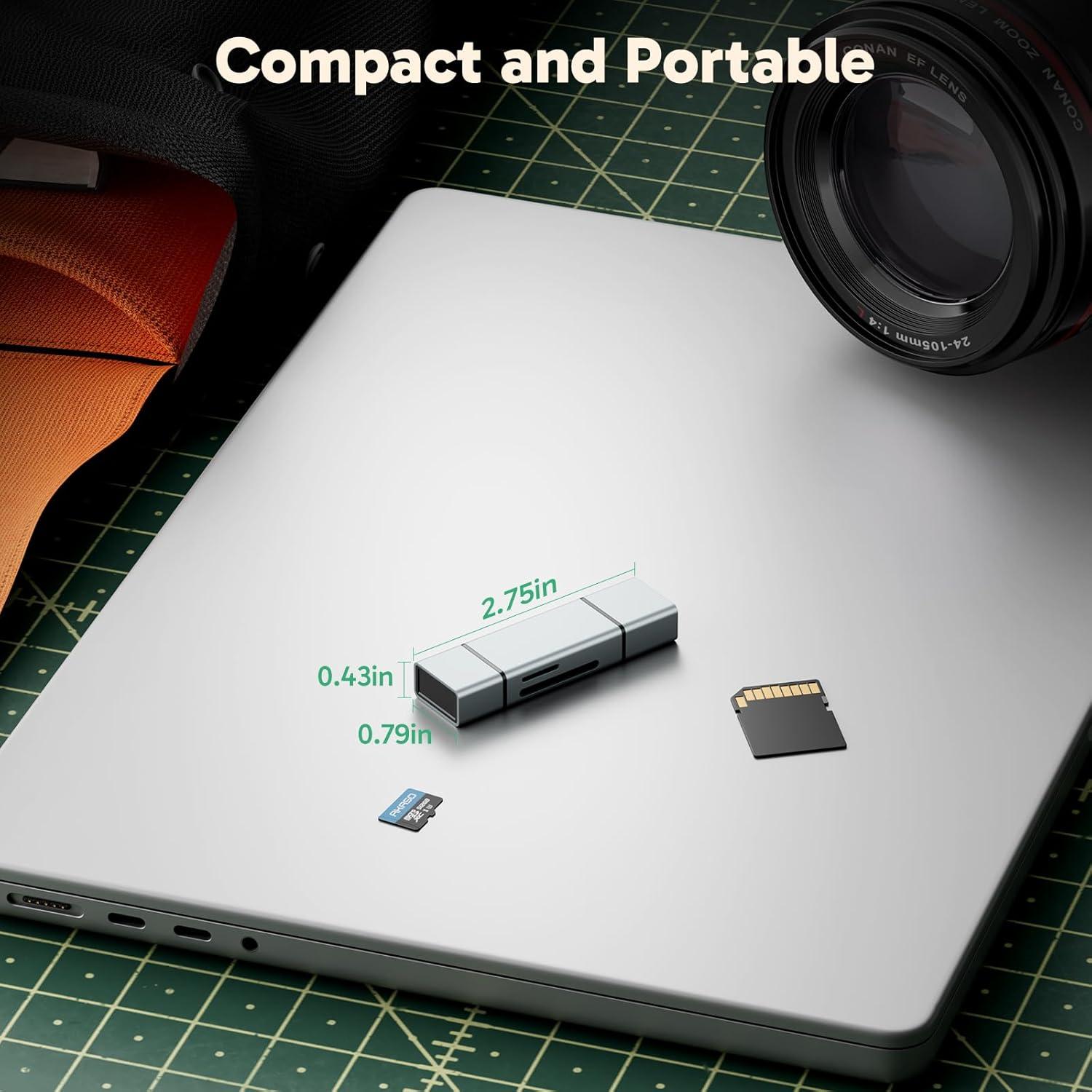 Lector de Tarjeta SD AKASO USB 3.0 Tipo C - 32g, Gris