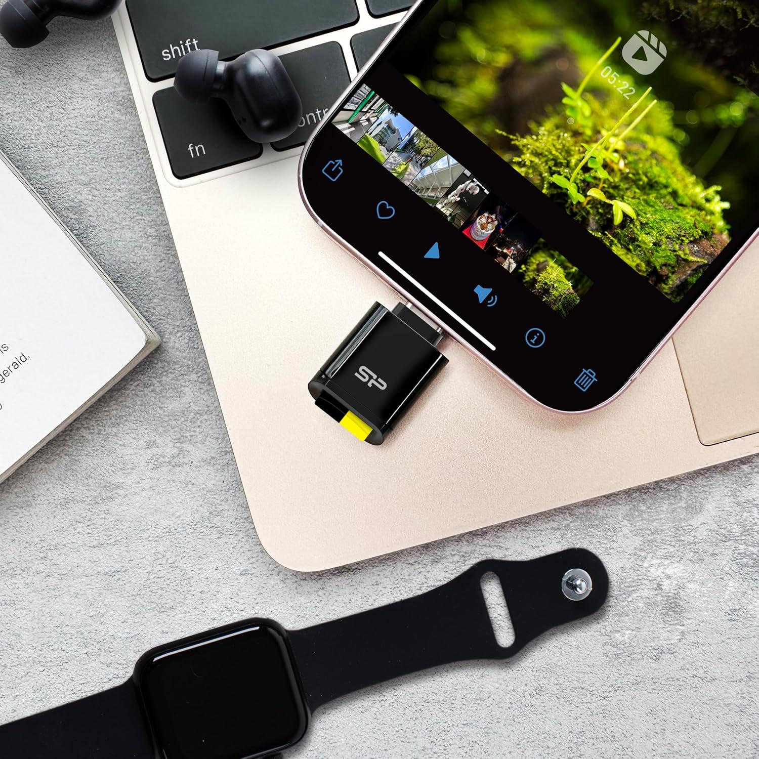 Lector de Tarjeta MicroSD USB-C Silicon Power C200 180MB/s