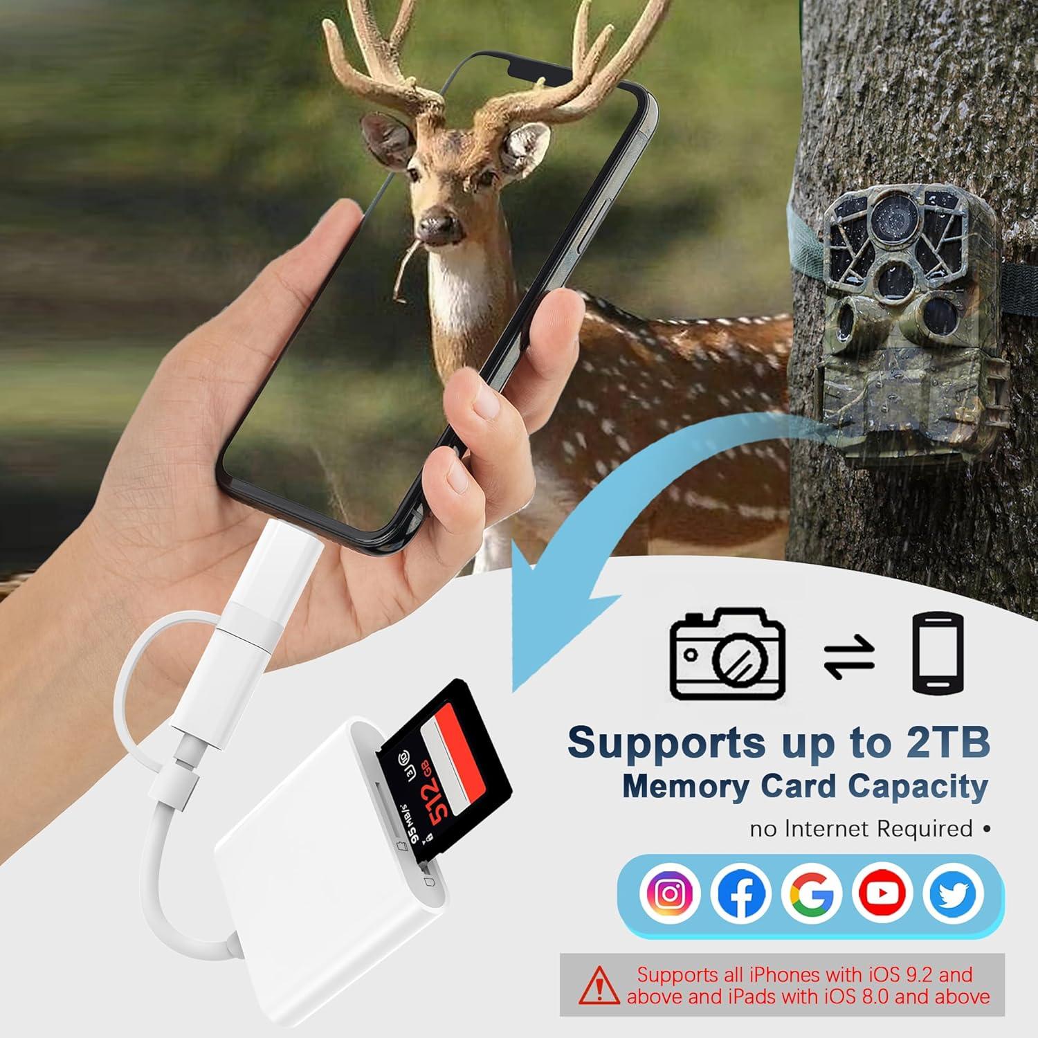 Lector de Tarjetas SD DCNETWORK para iPhone y iPad - Doble Conector