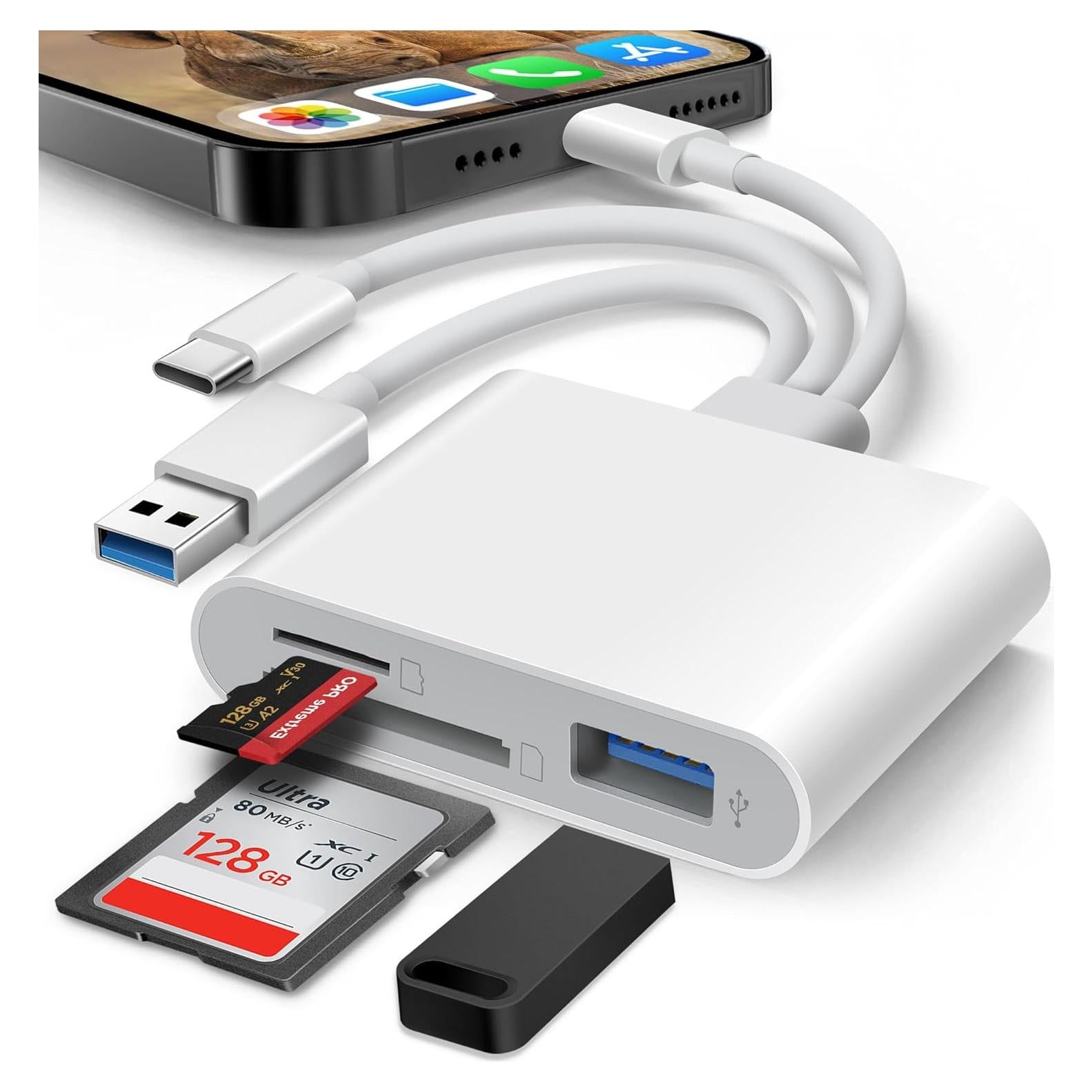 Lector de Tarjetas SD 3 en 1 BKYMPR para iPhone iPad Mac