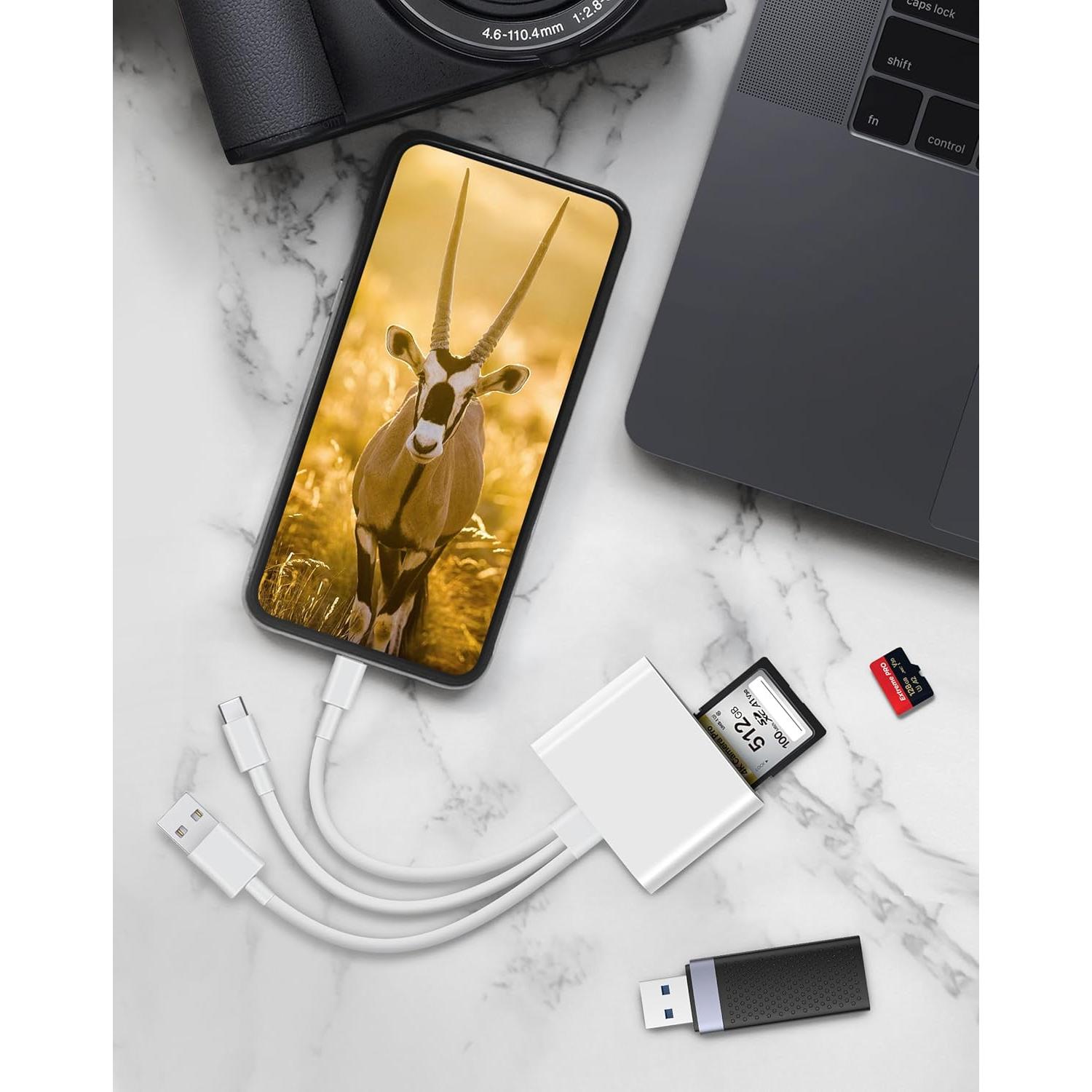 Lector de Tarjetas SD 3 en 1 BKYMPR para iPhone iPad Mac