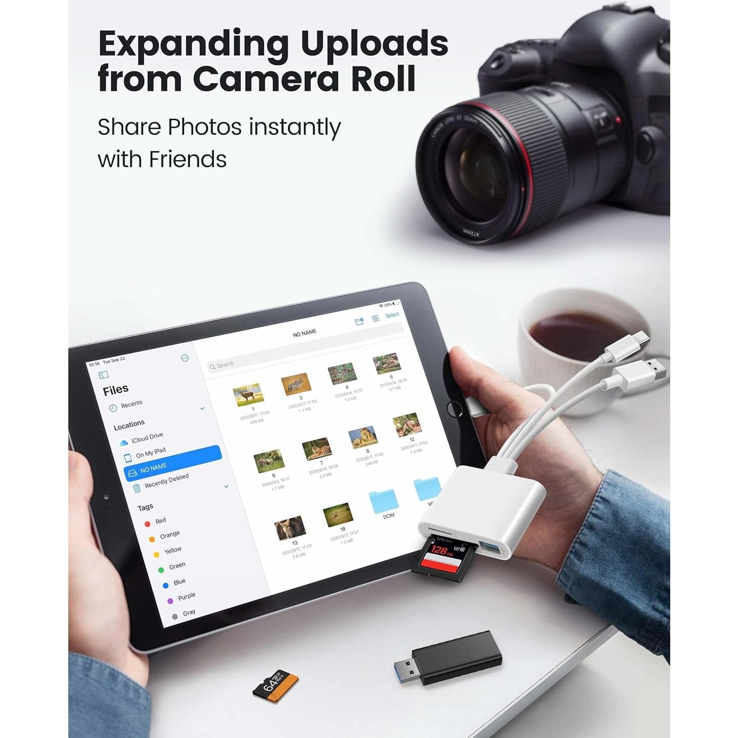 Lector de Tarjetas SD 3 en 1 BKYMPR para iPhone iPad Mac