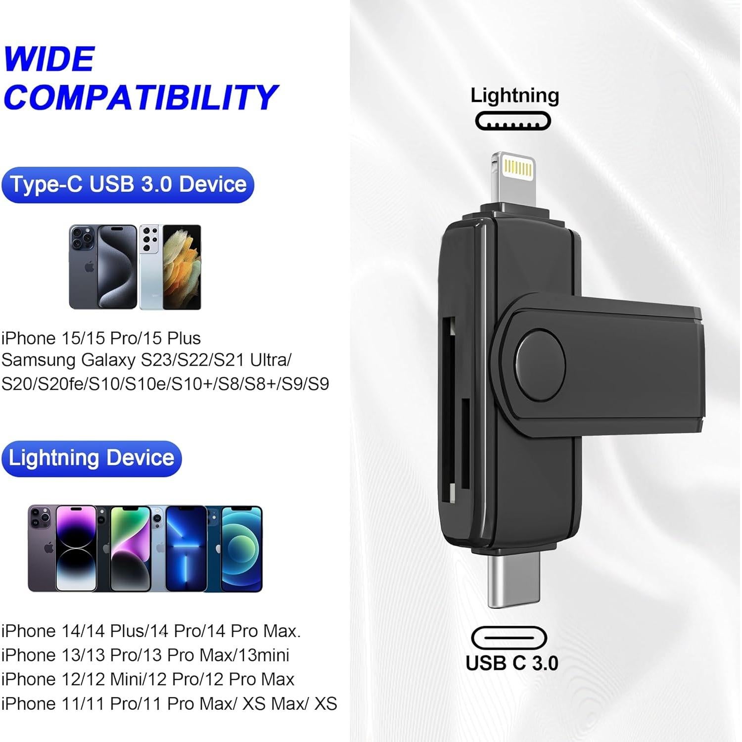 Lector de Tarjetas SD y MicroSD Ardaddyn para iPhone y iPad