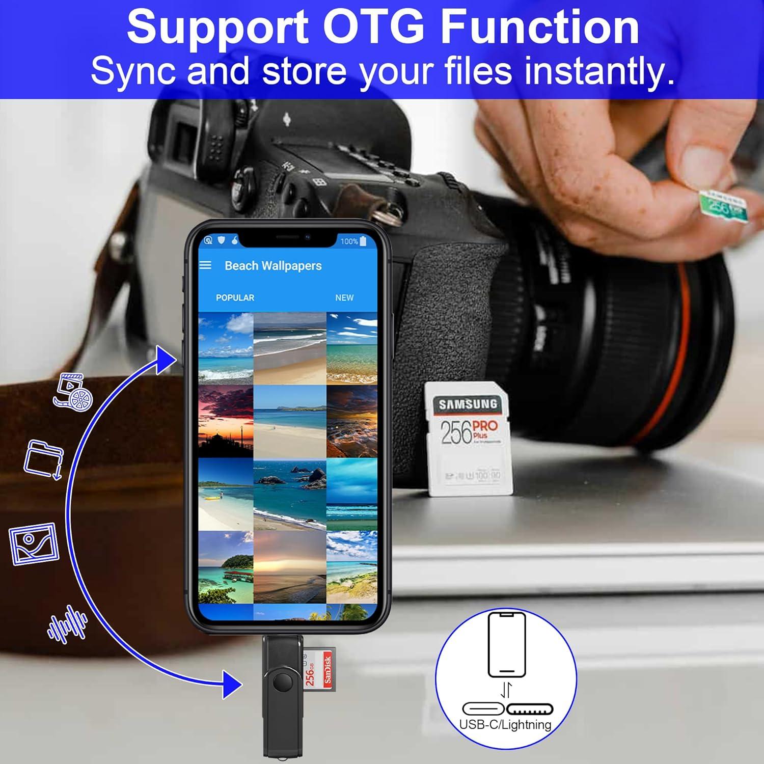 Lector de Tarjetas SD y MicroSD Ardaddyn para iPhone y iPad