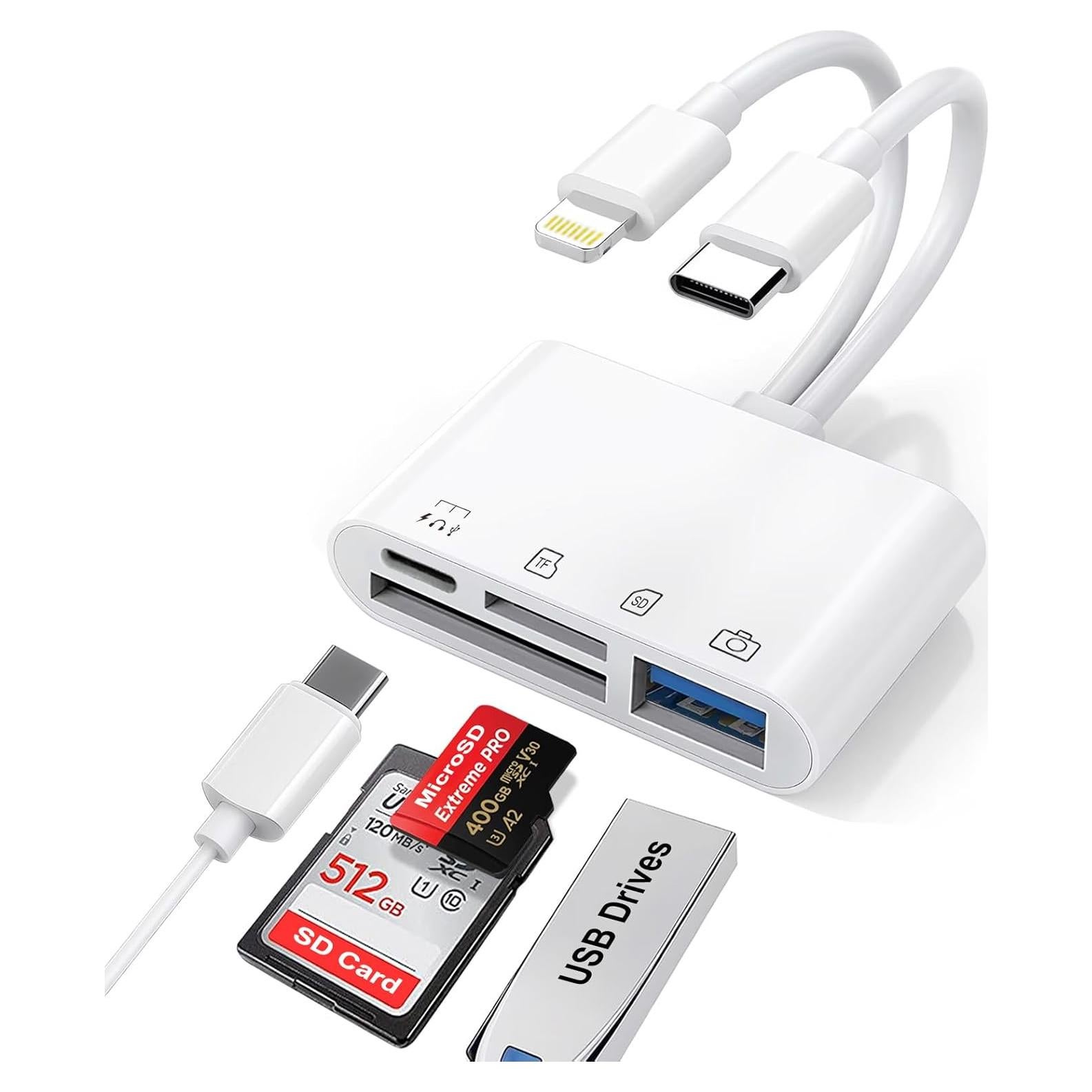 Lector de Tarjetas SD USB-C y Lightning Ceotsak 4 en 1