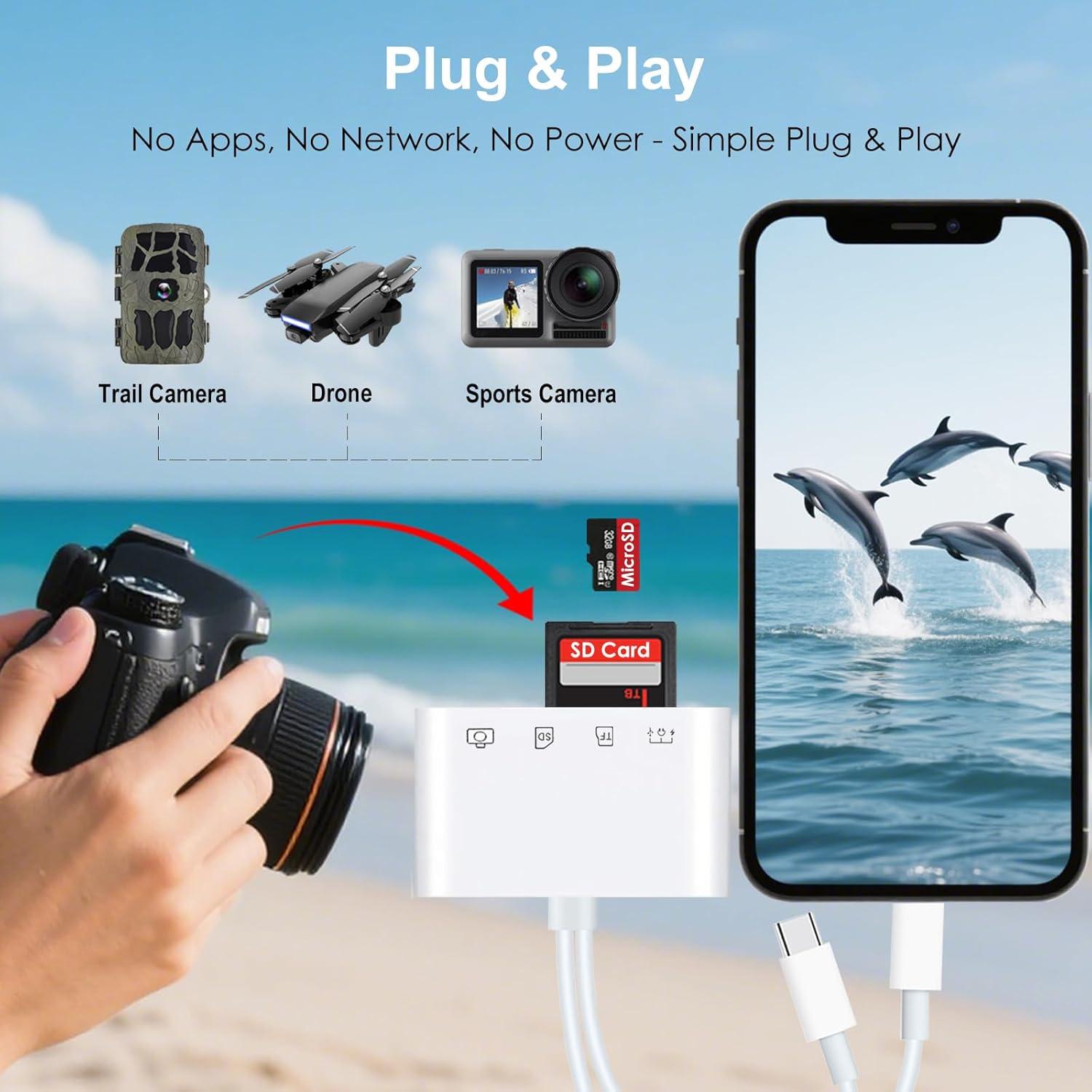 Lector de Tarjetas SD USB-C y Lightning Ceotsak 4 en 1