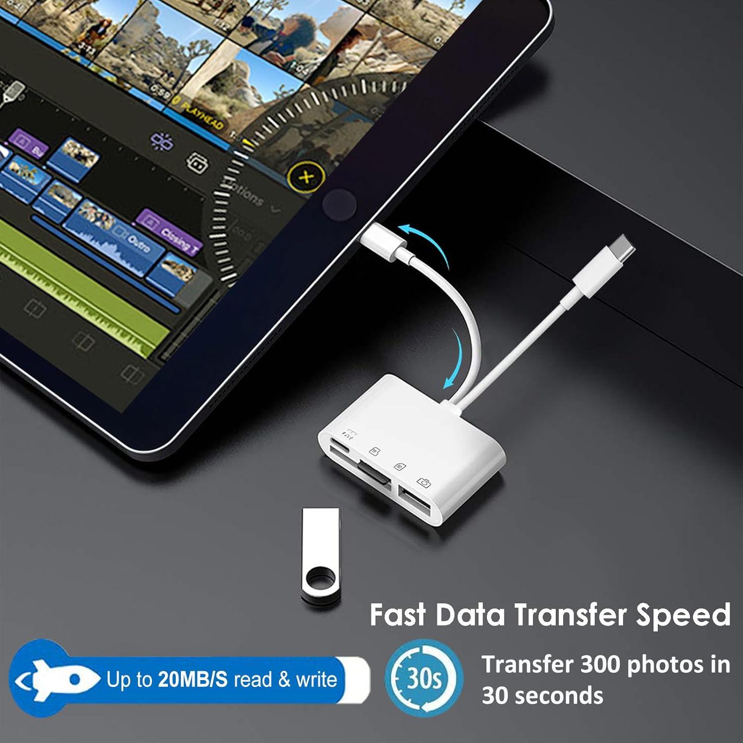 Lector de Tarjetas SD USB-C y Lightning Ceotsak 4 en 1