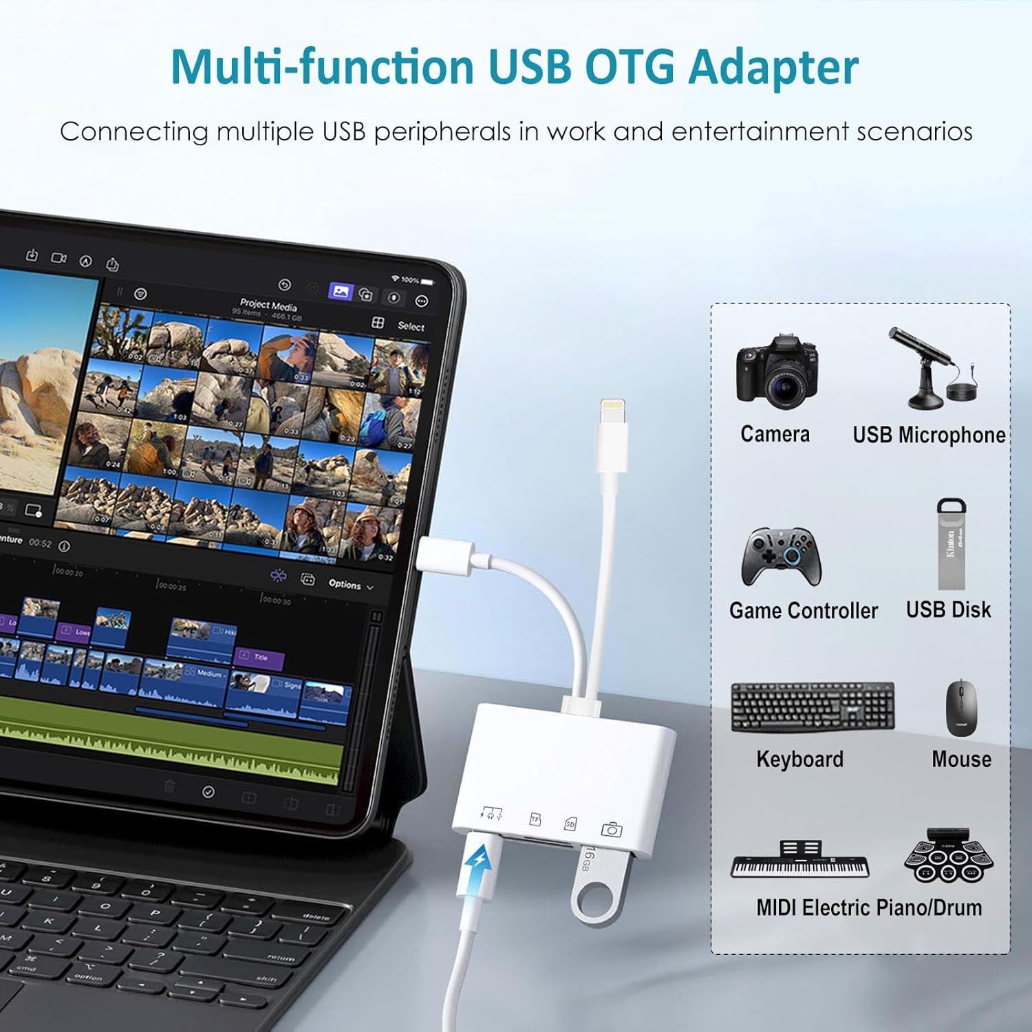 Lector de Tarjetas SD USB-C y Lightning Ceotsak 4 en 1
