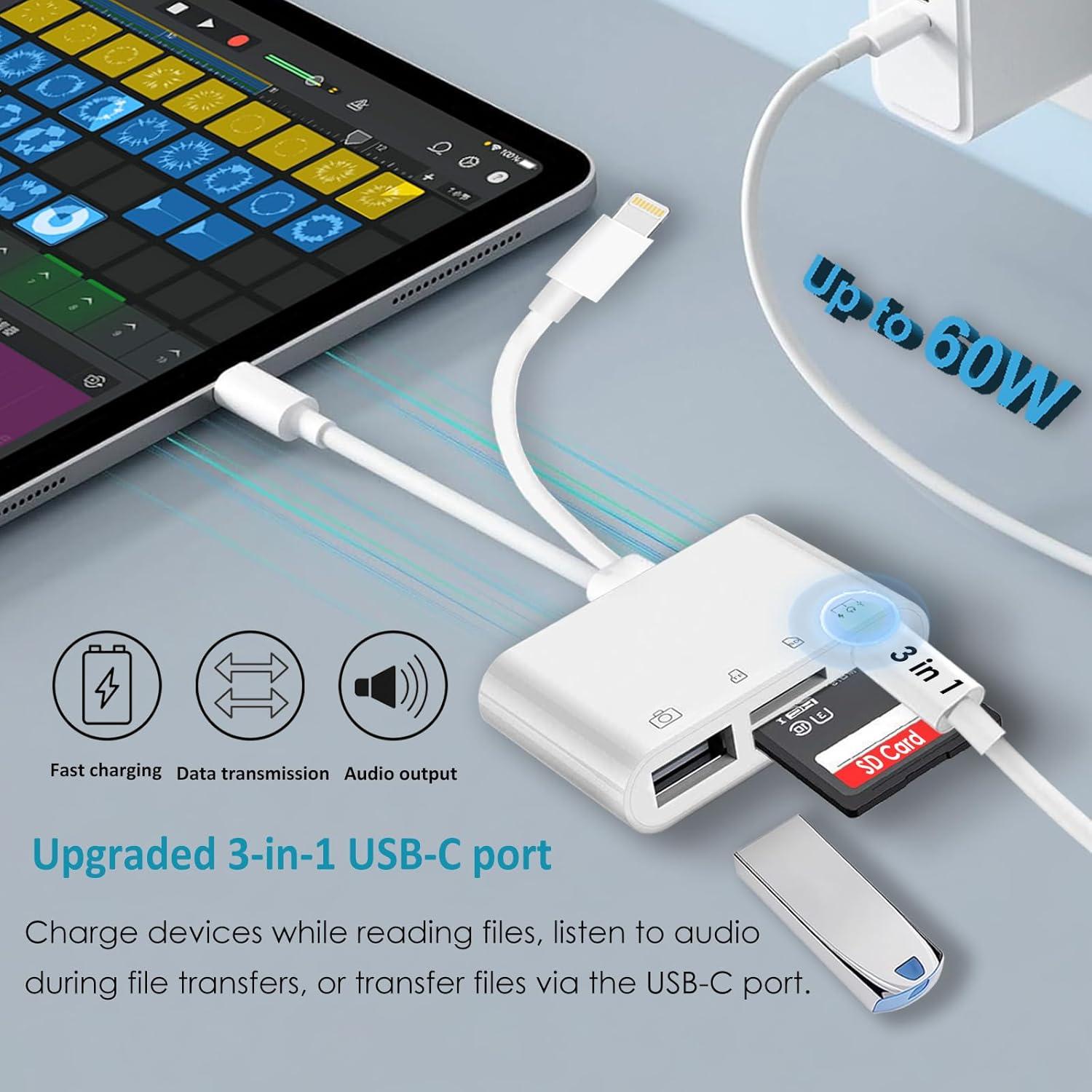 Lector de Tarjetas SD USB-C y Lightning Ceotsak 4 en 1