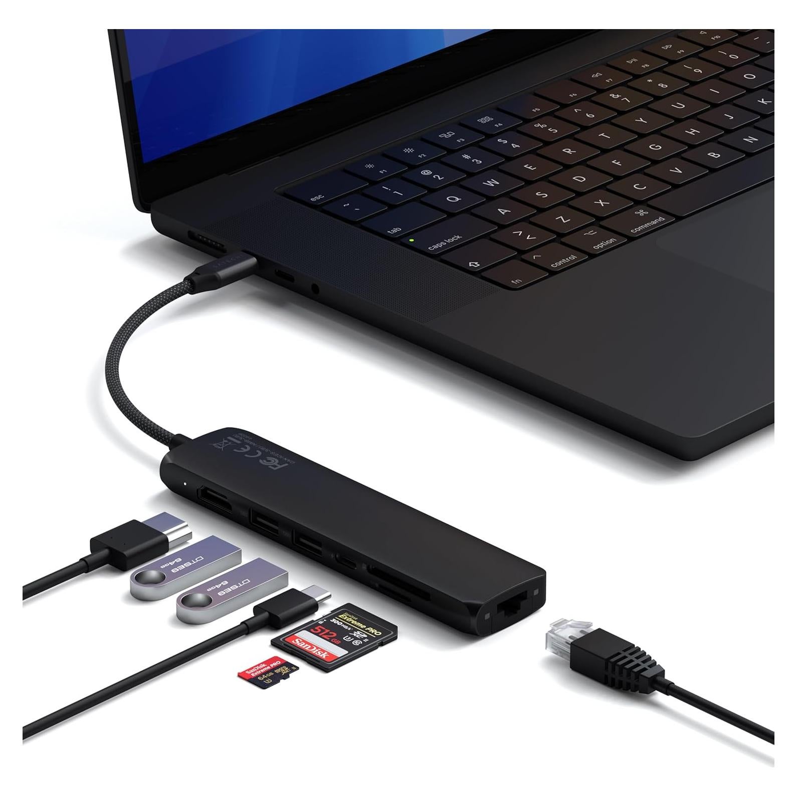 Hub Multiport USB-C Satechi 7 en 1 con HDMI 4K, Ethernet