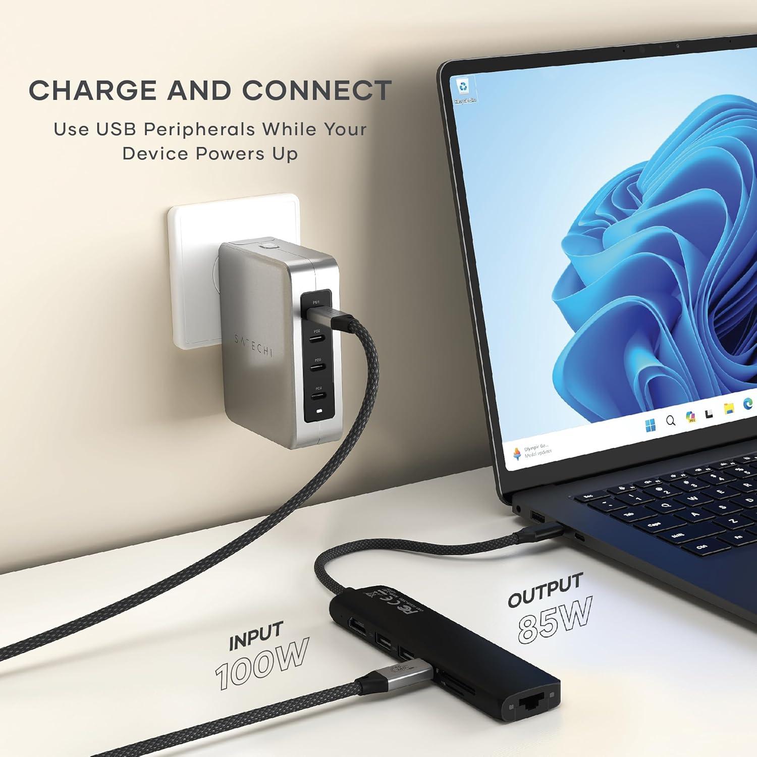 Hub Multiport USB-C Satechi 7 en 1 con HDMI 4K, Ethernet
