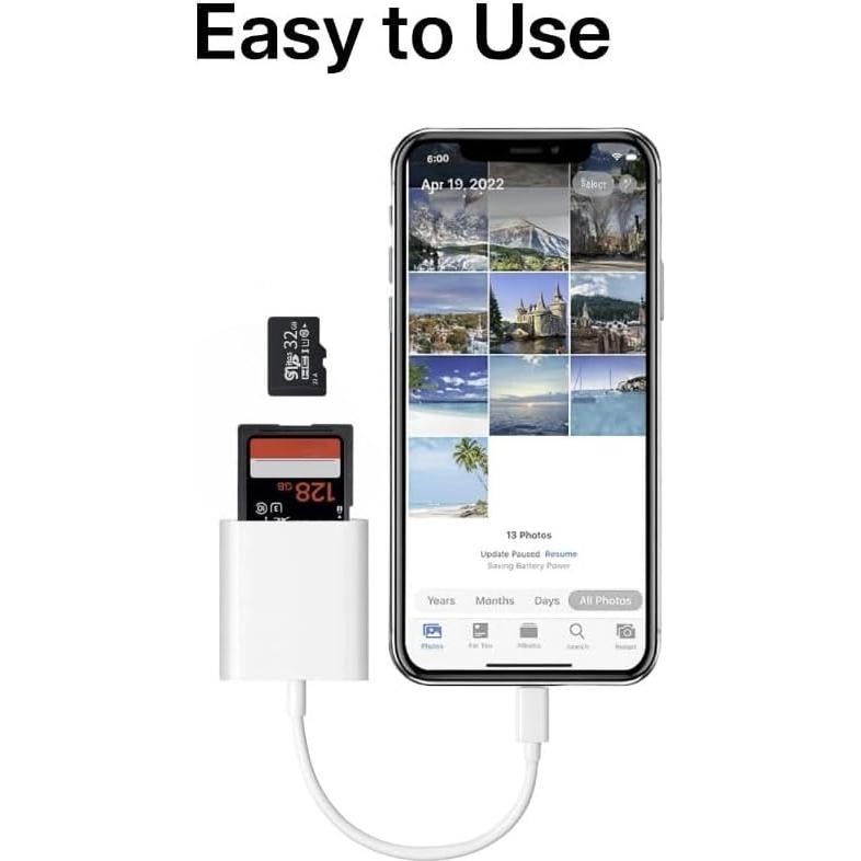 Lector de Tarjetas SD y MicroSD USB-C Genérico 2-en-1 Blanco