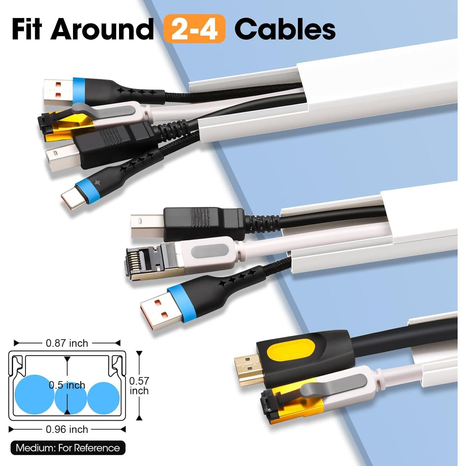 Kit de ocultación de cables YesBes 294.6 cm blanco