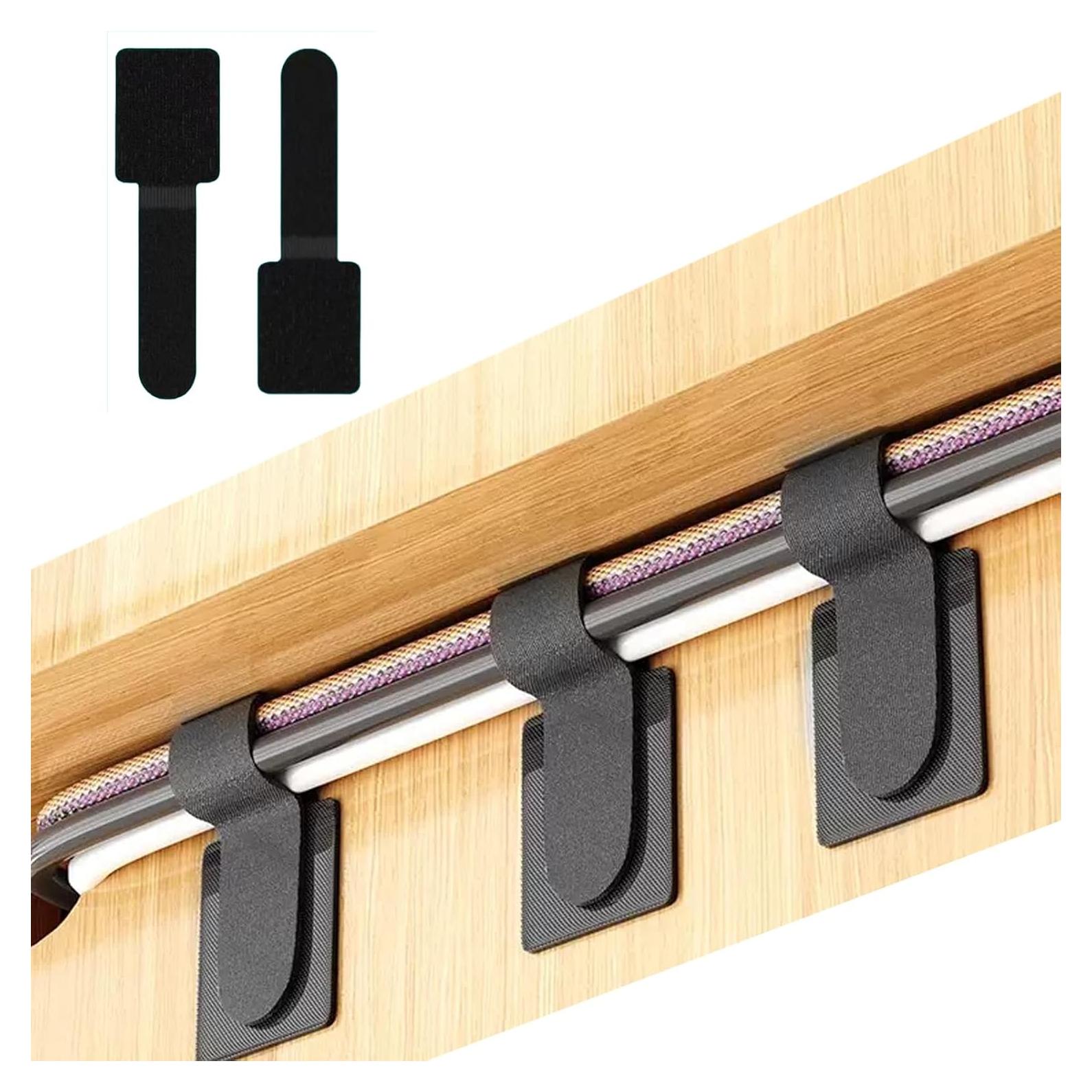 50 Ataduras de Cable Autoadhesivas Gancho y Bucle LiExopr