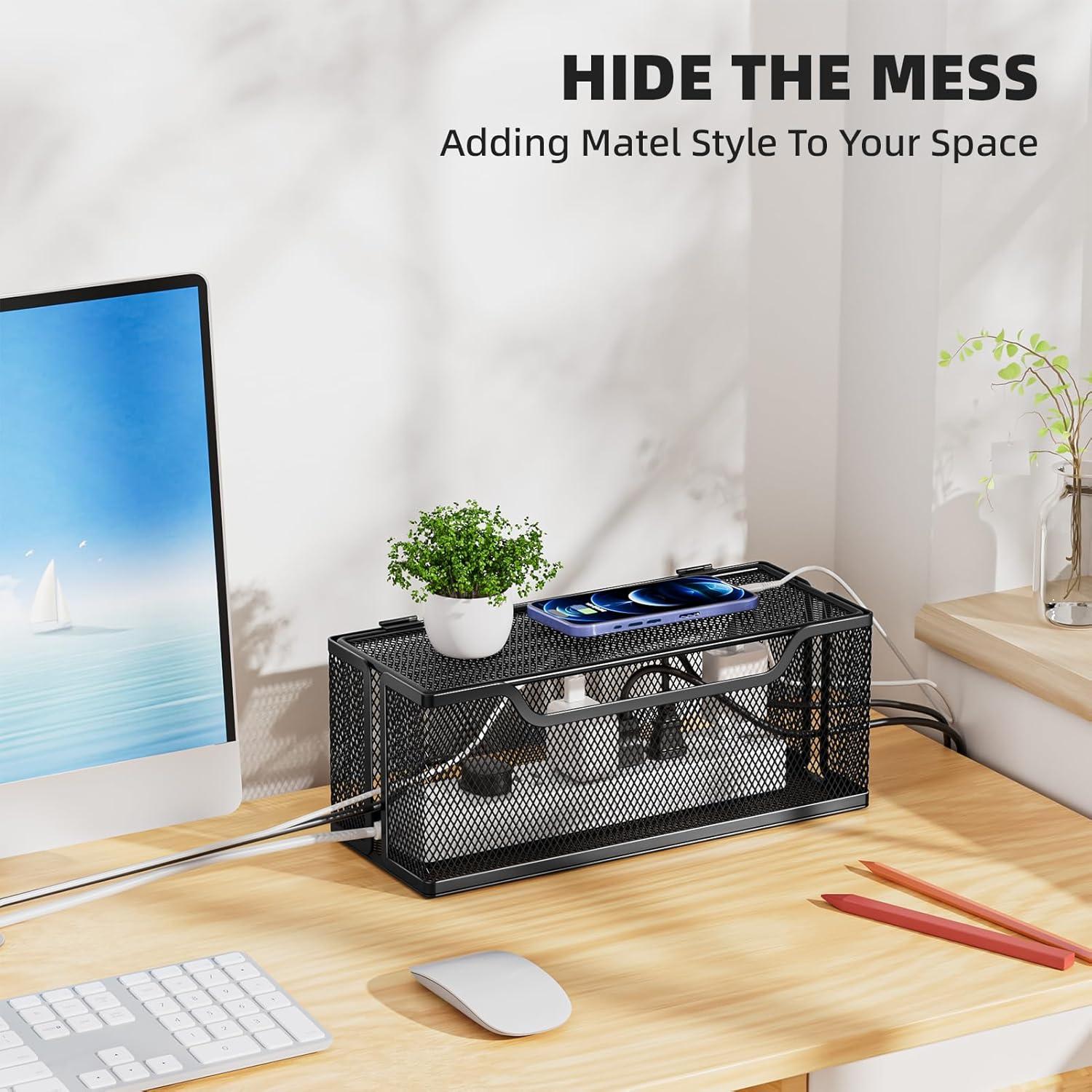 Caja de Gestión de Cables Marbrasse 3 Piezas Negra