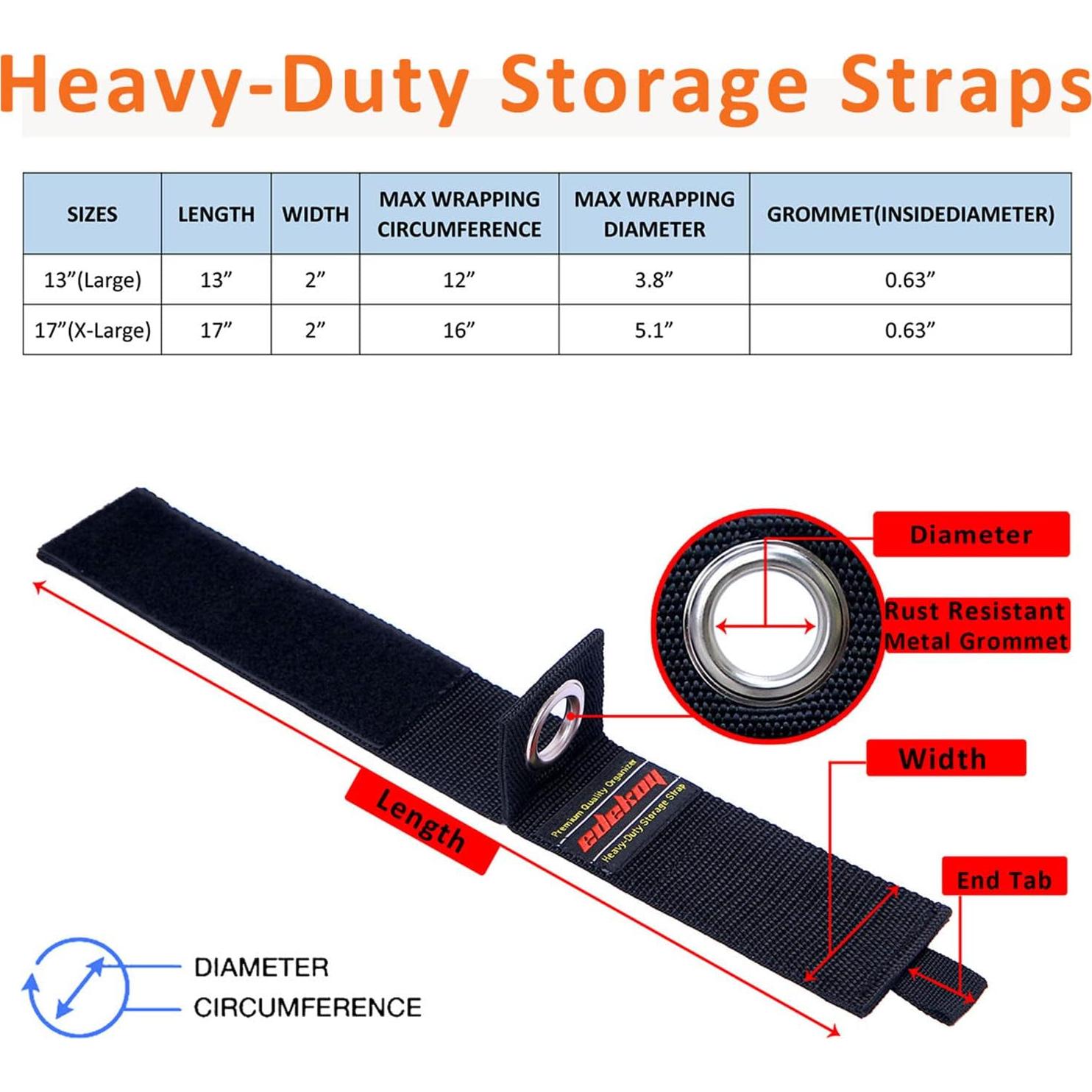 Organizador de Cables de Extensión 10Pack Edekoy 43cm/33cm