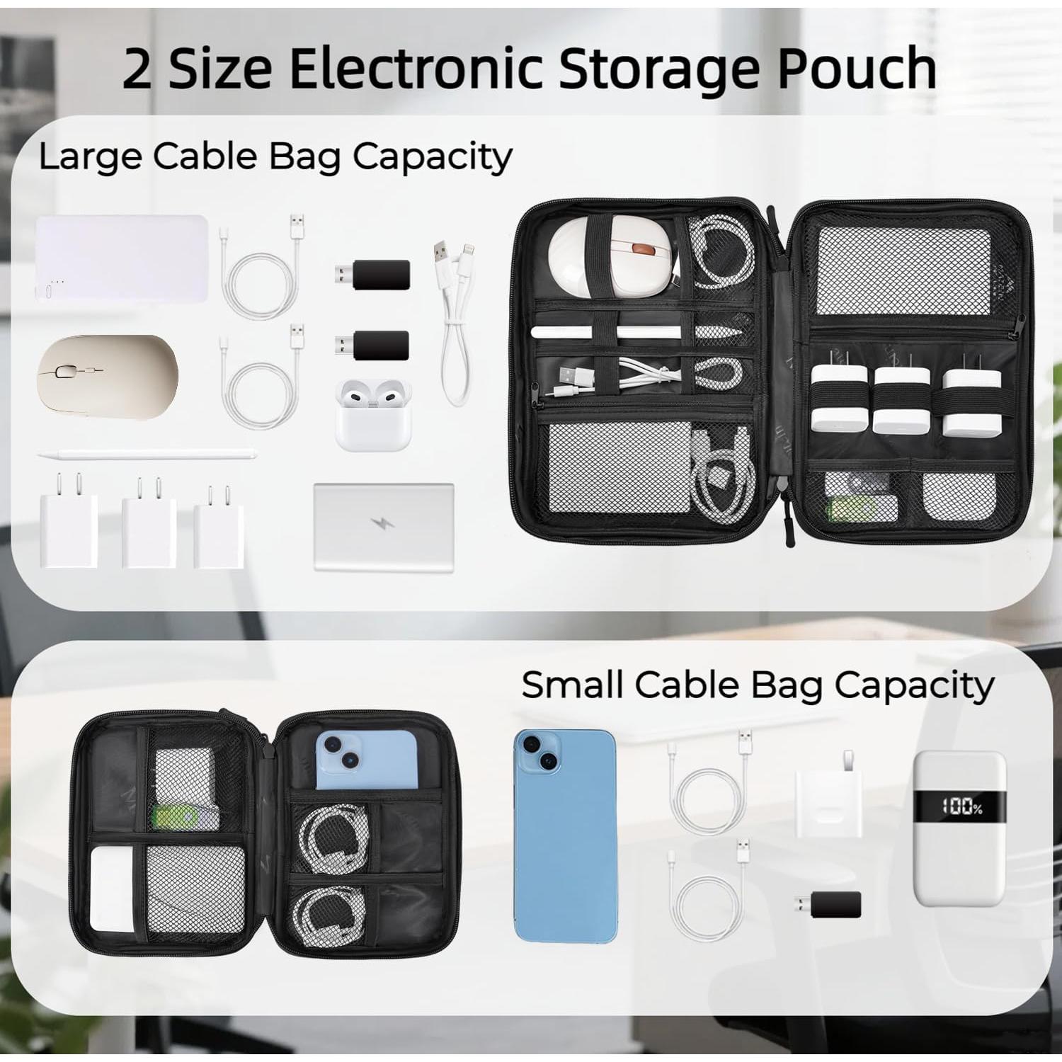 MATEIN Estuche Organizador de Cables 2 Pack Resistente al Agua