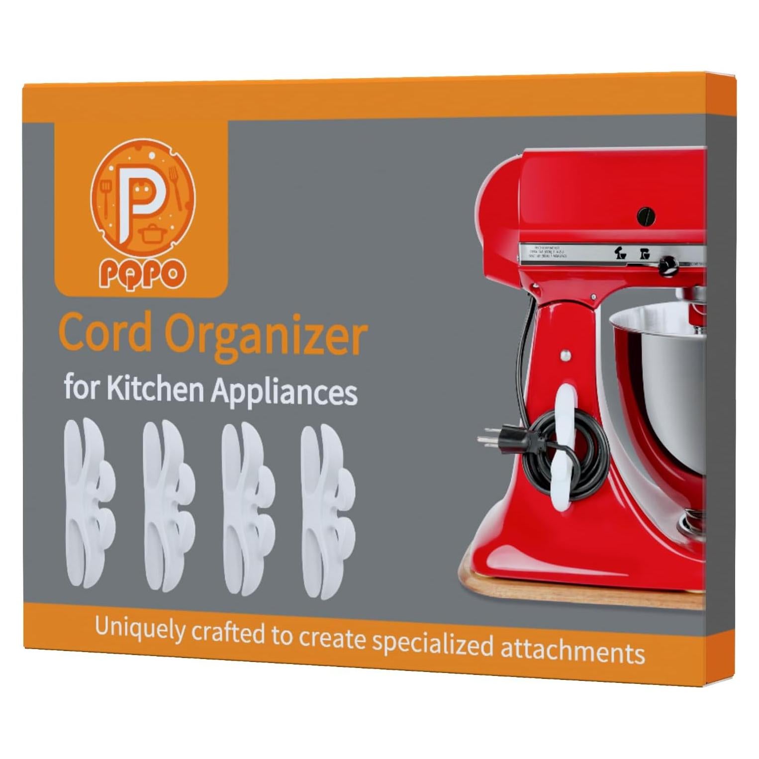 Organizador de Cables de Cocina Adhesivo - 4 Piezas Blanco