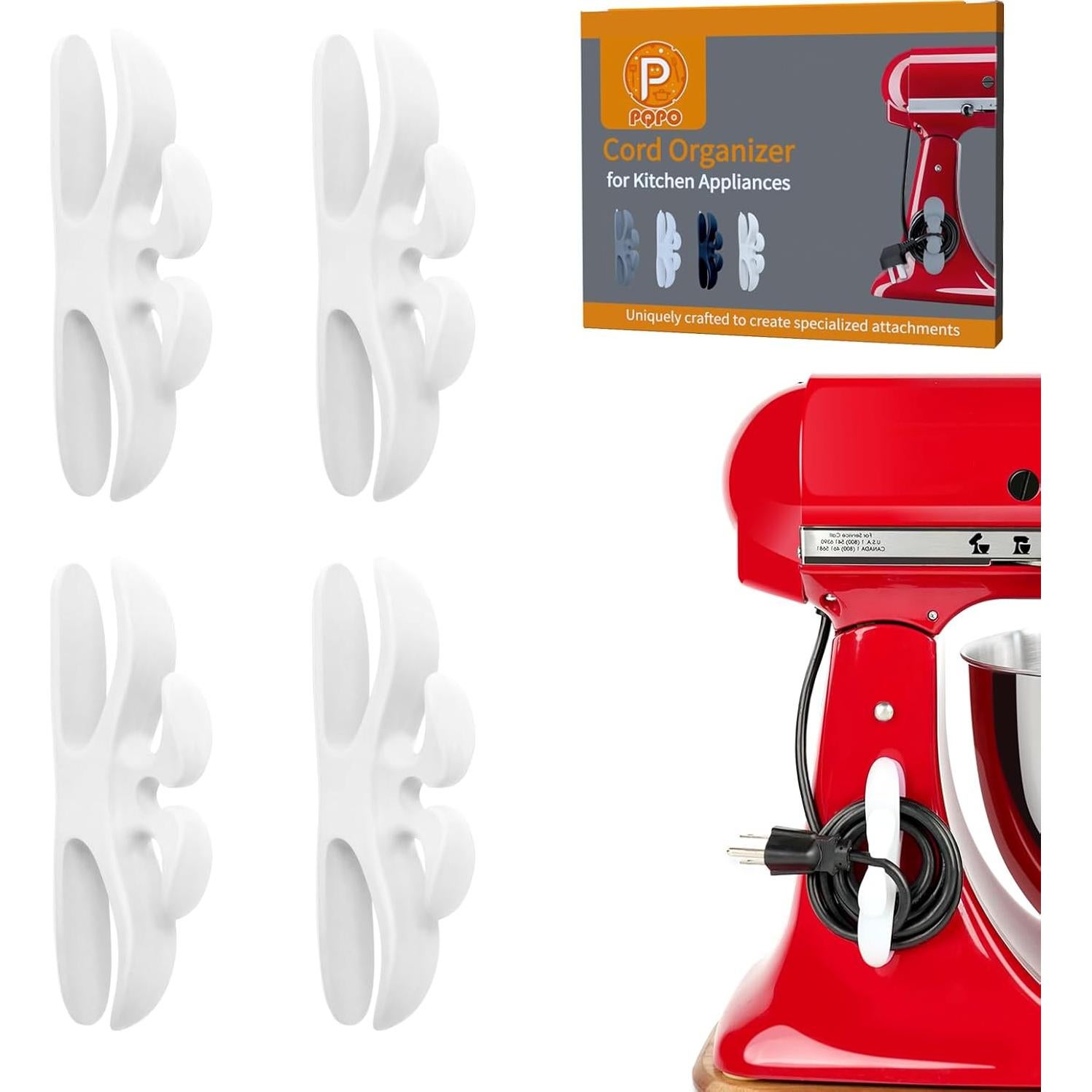 Organizador de Cables de Cocina Adhesivo - 4 Piezas Blanco